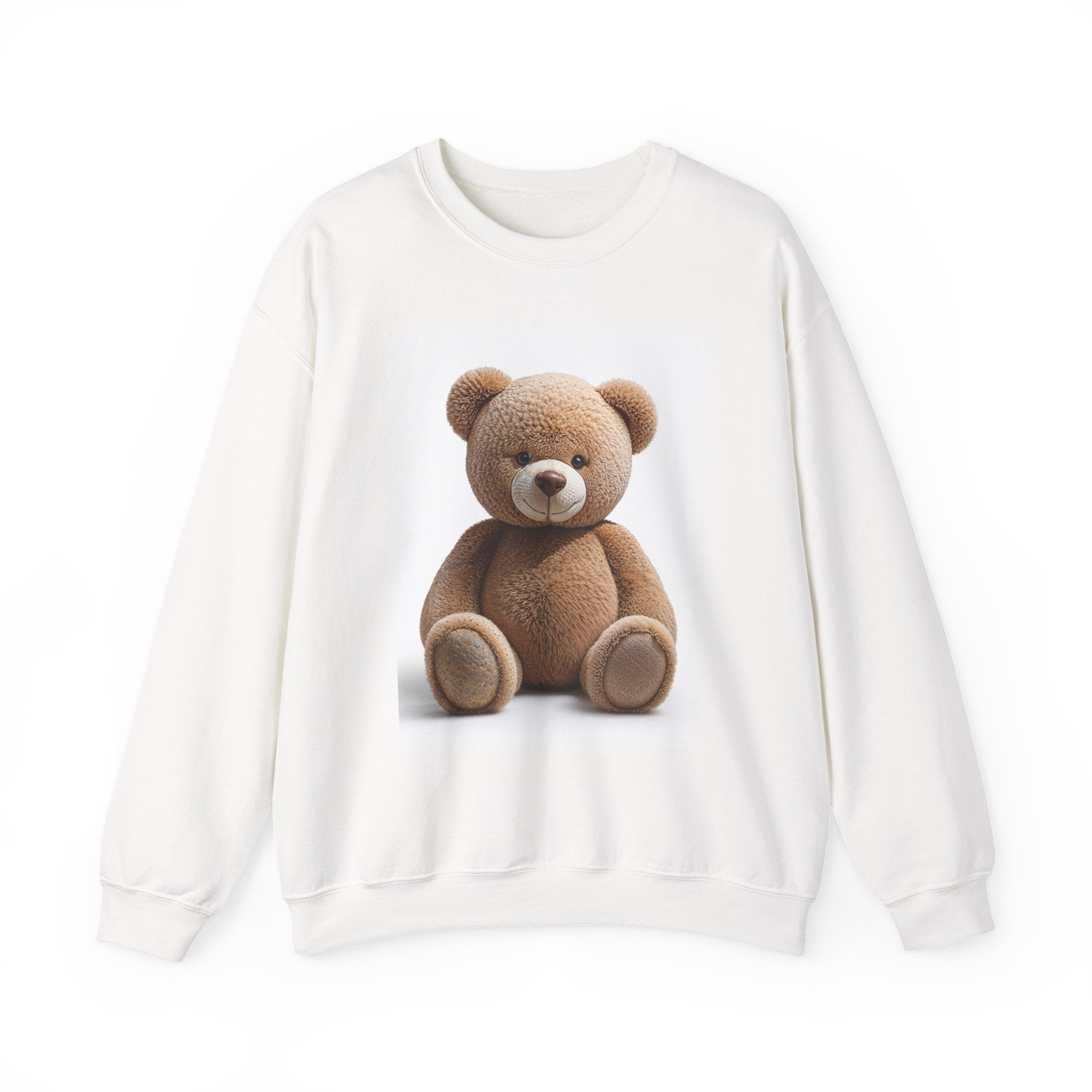 Sweat-shirt imprimé ours en peluche marron | Col rond mignon avec motif animal en peluche