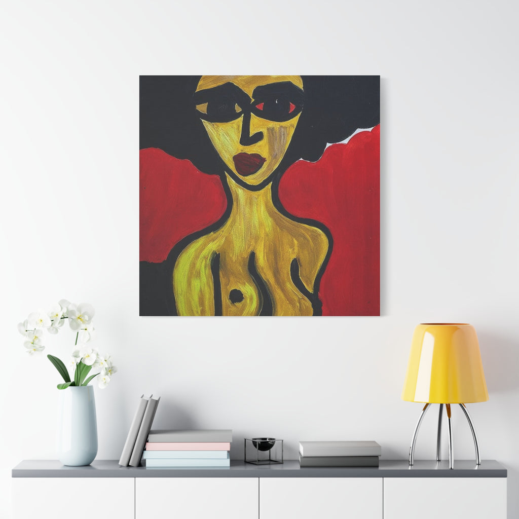 Portrait abstrait de femme sur toile, art contemporain, art moderne