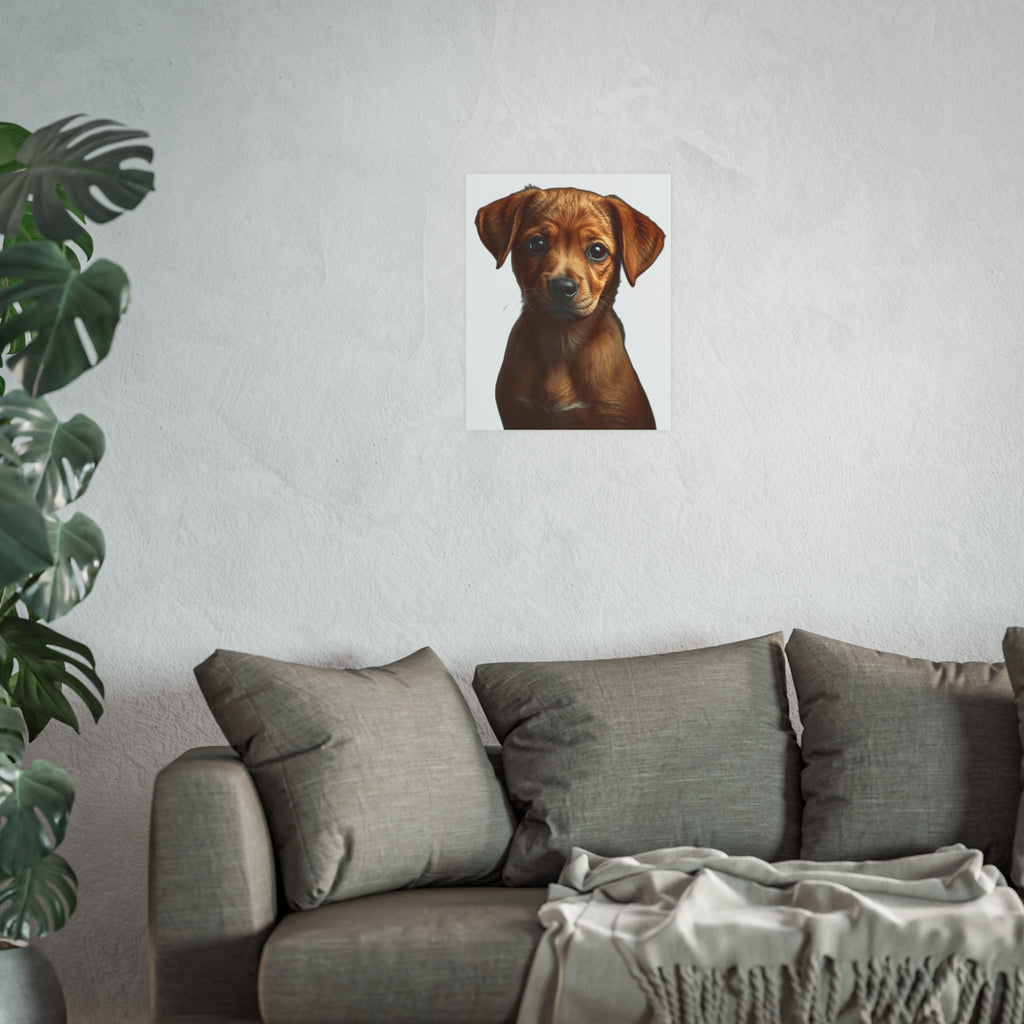 Puppy Portrait Poster | Satin Matte Dog Poster, animal lover poster