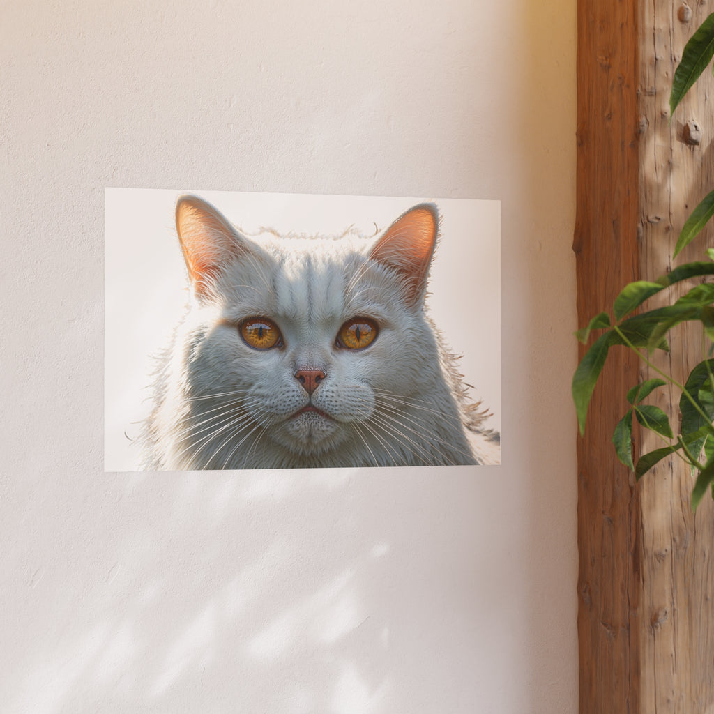 White Cat Portrait Poster | Cat Lover poster