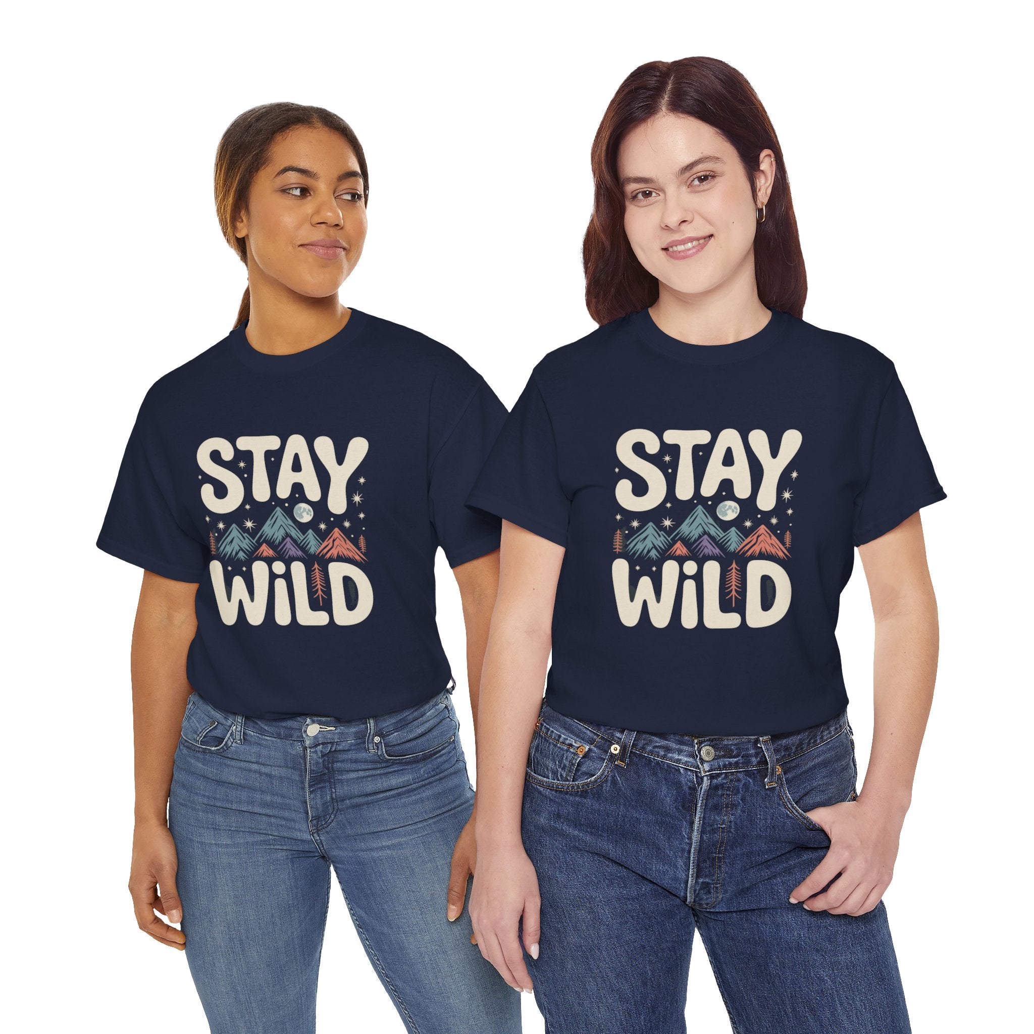Stay Wild Tee | retro nature typography tee, freedom shirt