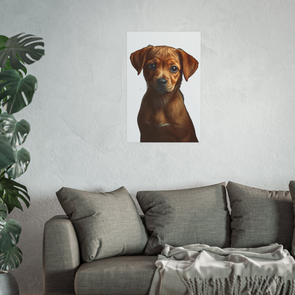 Puppy Portrait Poster | Satin Matte Dog Poster, animal lover poster