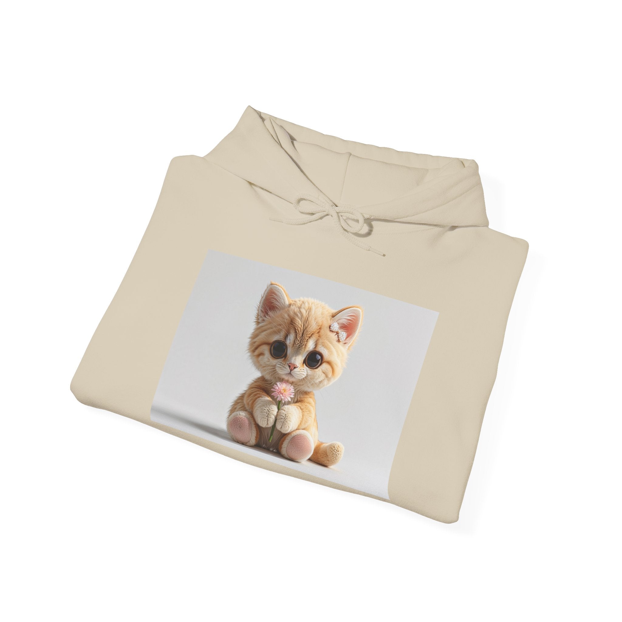 Sweat à capuche illustré d'un adorable chaton orange | Sweat-shirt graphique chat mignon