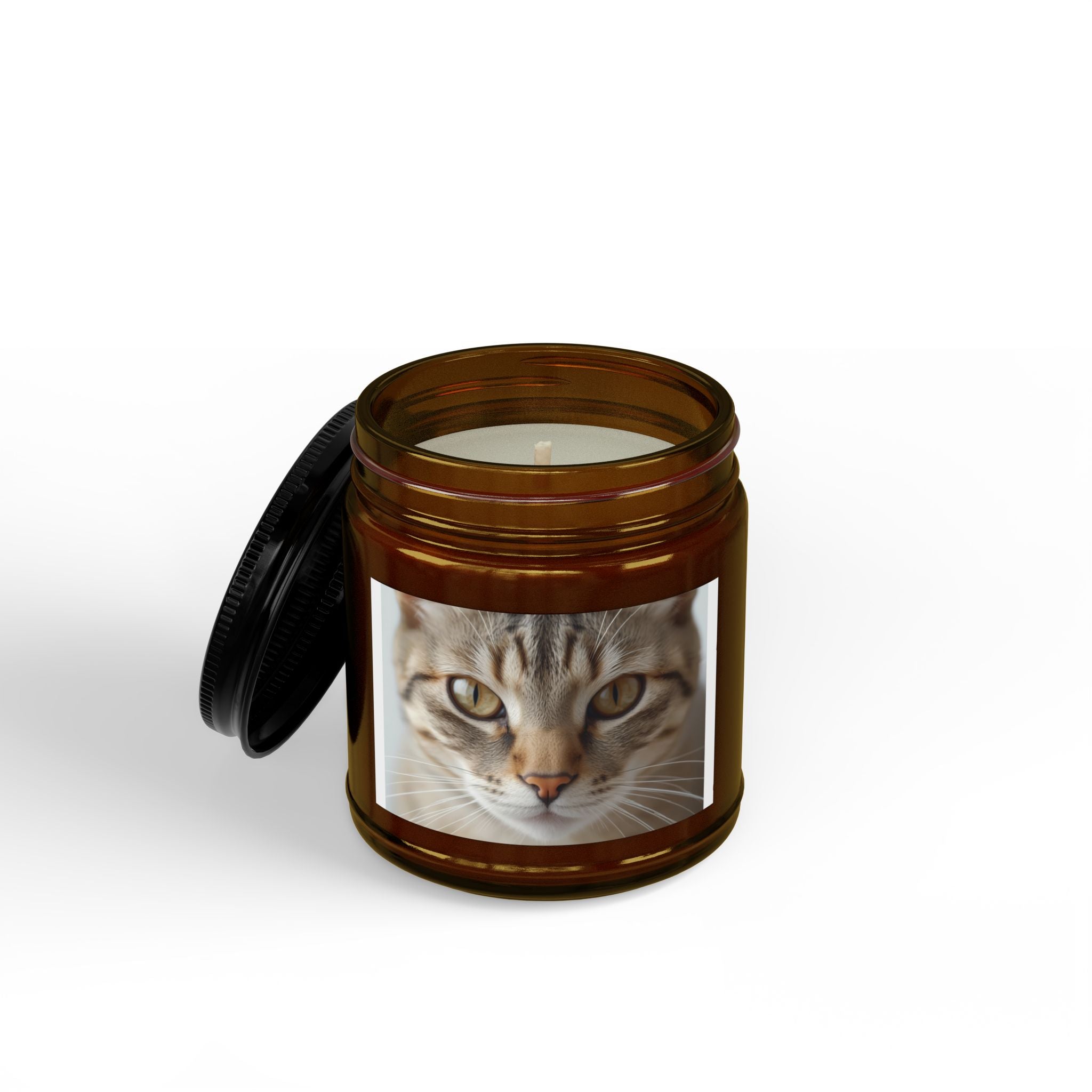 Bougies de soja avec portrait de chat, (4 et 9 oz)