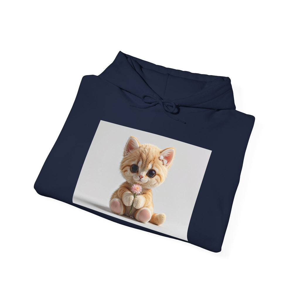 Sweat à capuche illustré d'un adorable chaton orange | Sweat-shirt graphique chat mignon