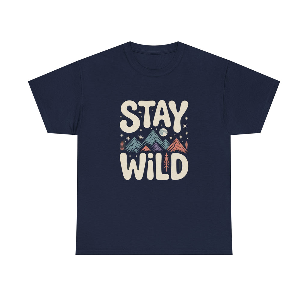 Stay Wild Tee | retro nature typography tee, freedom shirt