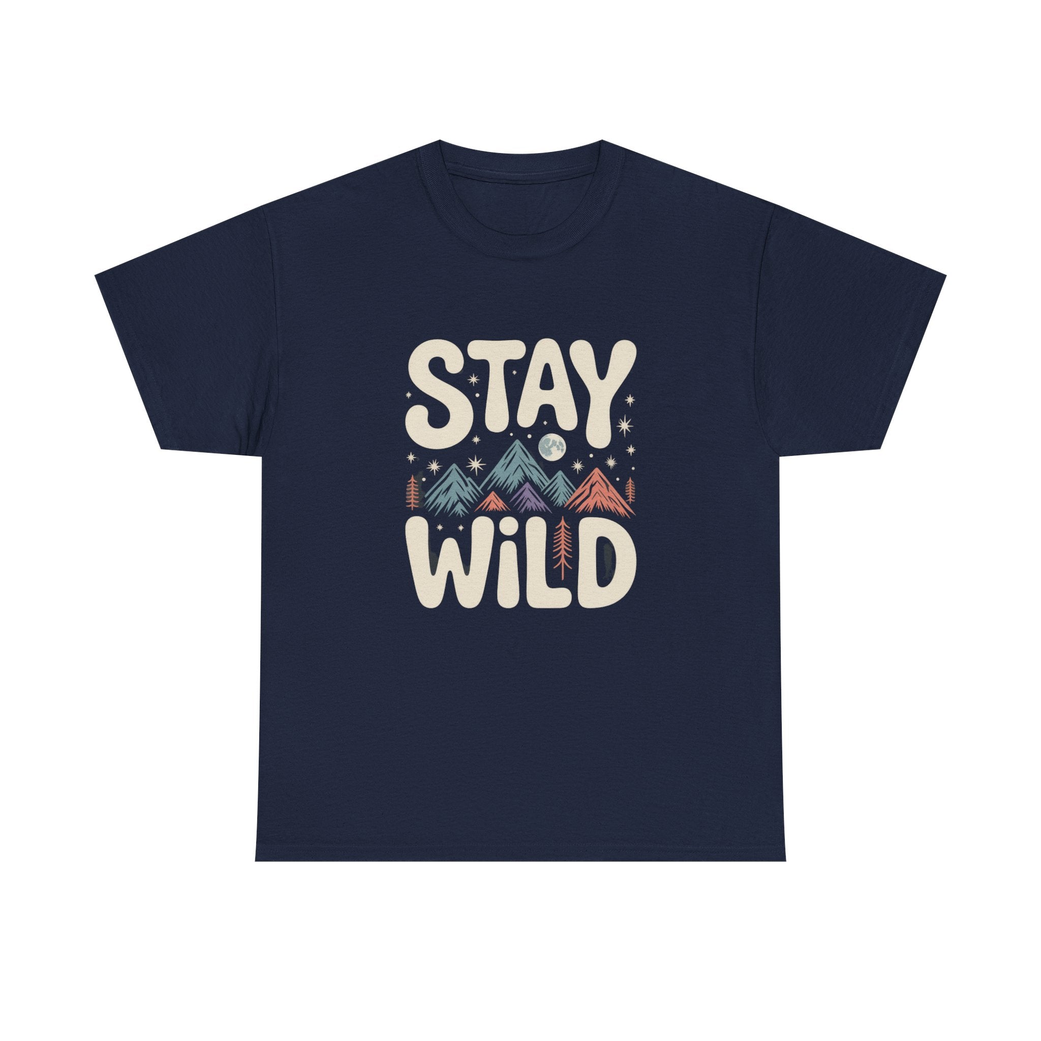 Stay Wild Tee | retro nature typography tee, freedom shirt