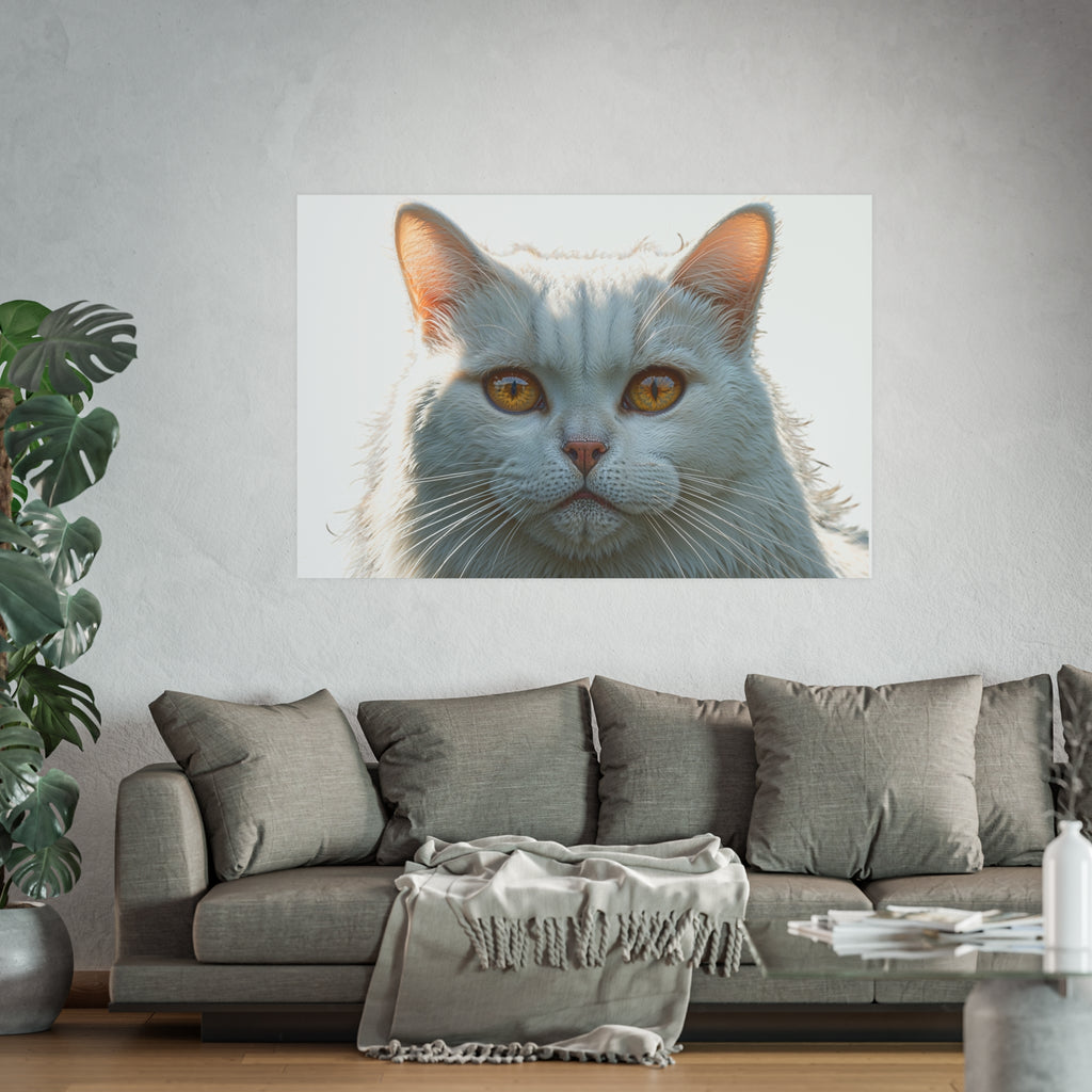 White Cat Portrait Poster | Cat Lover poster