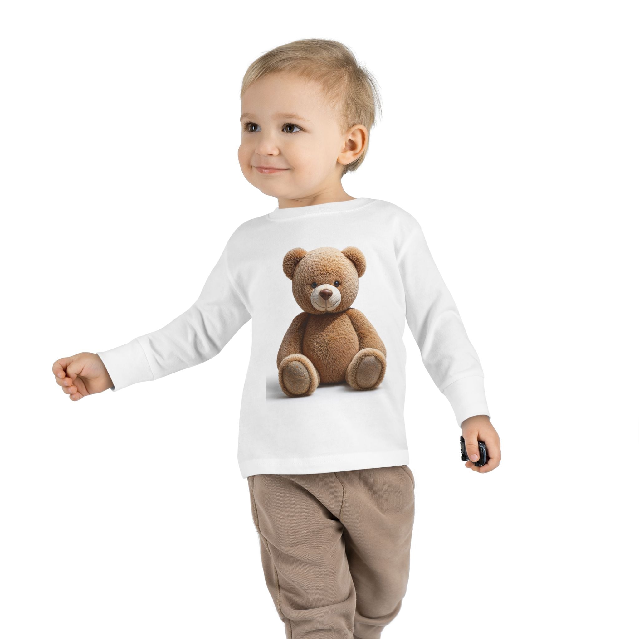T-shirt à manches longues pour tout-petit avec un ourson marron | T-shirt mignon en peluche