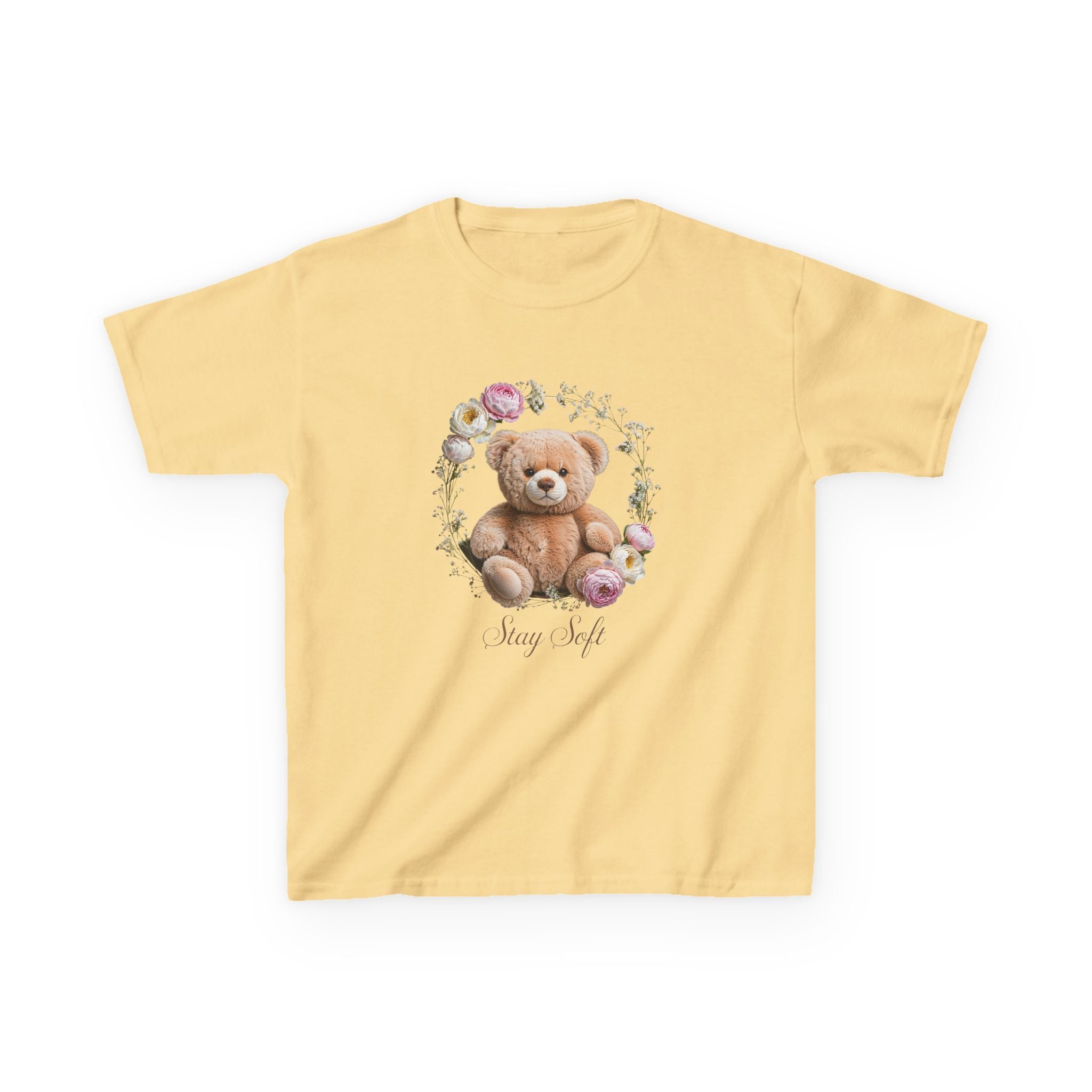 T-shirt enfant ours en peluche | T-shirt ours en peluche fleuri, T-shirt ours en peluche kawaii, Imprimé ours mignon, T-shirt unisexe doux