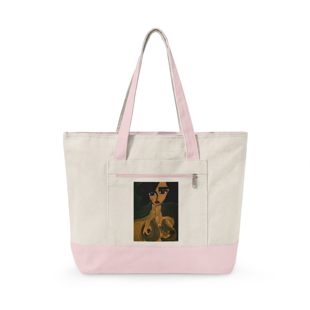 Sac fourre-tout en toile à fermeture éclair | Illustration artistique de nu, fait main