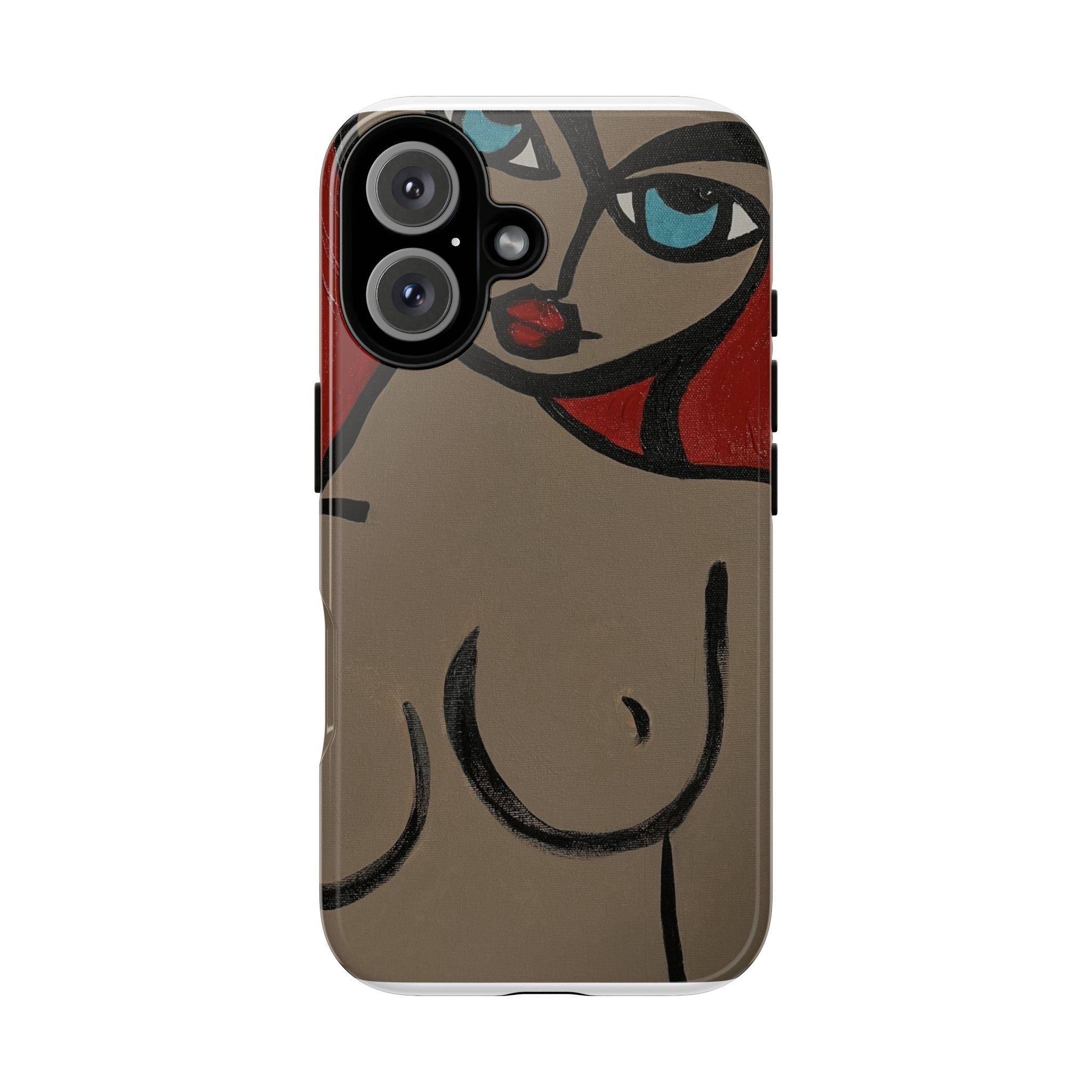 Coque de téléphone minimaliste | Figure féminine abstraite, faite main