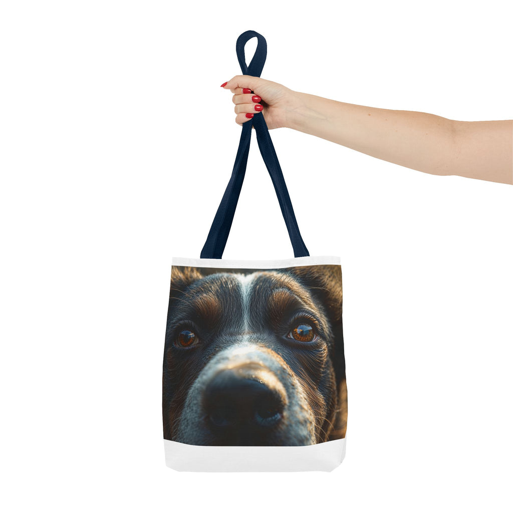 Sac fourre-tout avec gros plan sur la tête d'un chien | Portrait de chiot mignon, impression photo