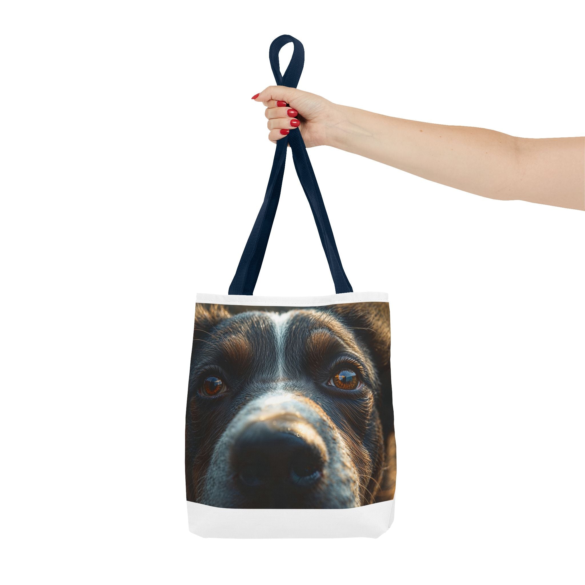 Sac fourre-tout avec gros plan sur la tête d'un chien | Portrait de chiot mignon, impression photo