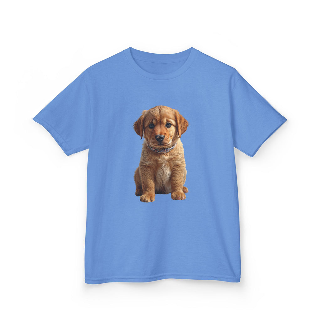 T-shirt enfant illustration chiot marron | T-shirt chien mignon, amoureux des animaux