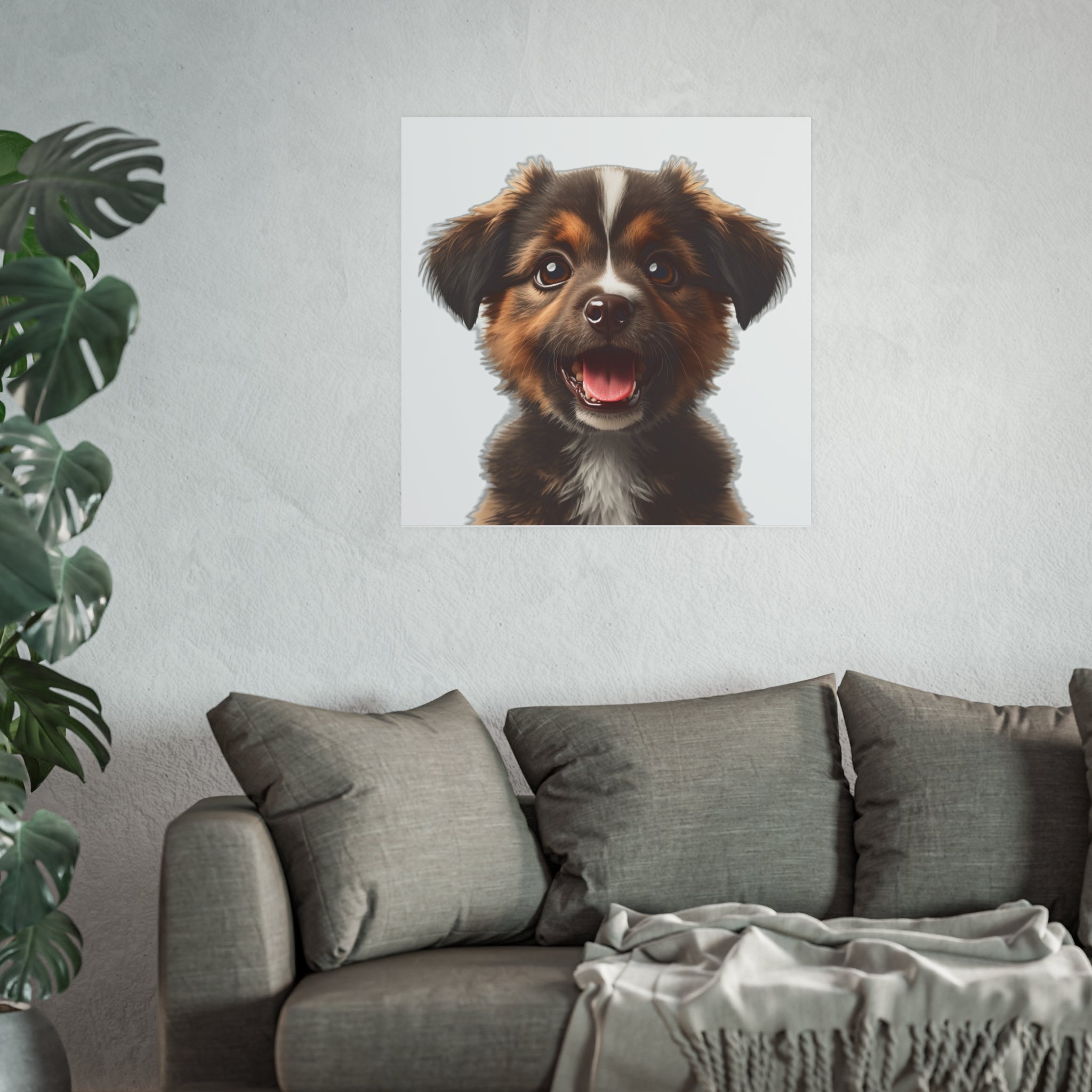 Smiling Puppy Poster, dog lover poster