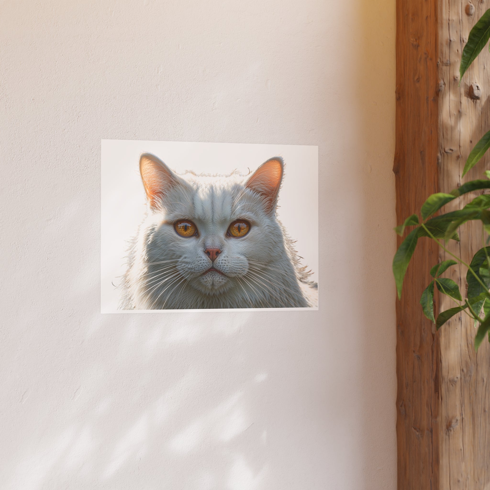 White Cat Portrait Poster | Cat Lover poster