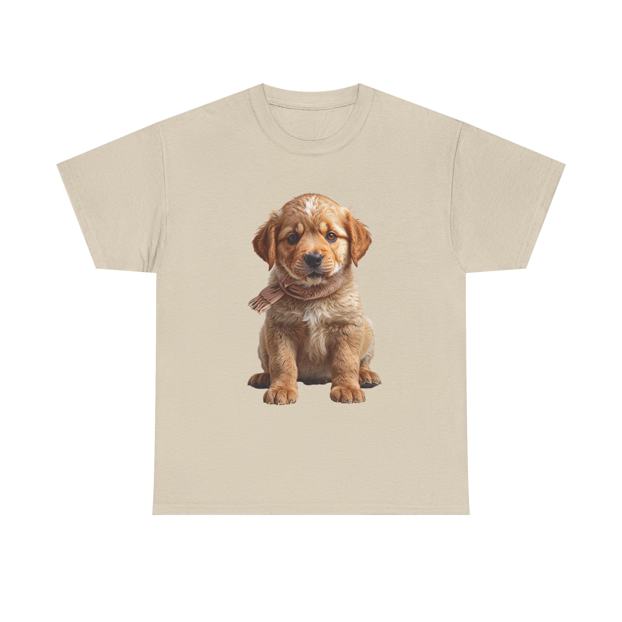 T-shirt chiot assis mignon | T-shirt chiot Golden Retriever
