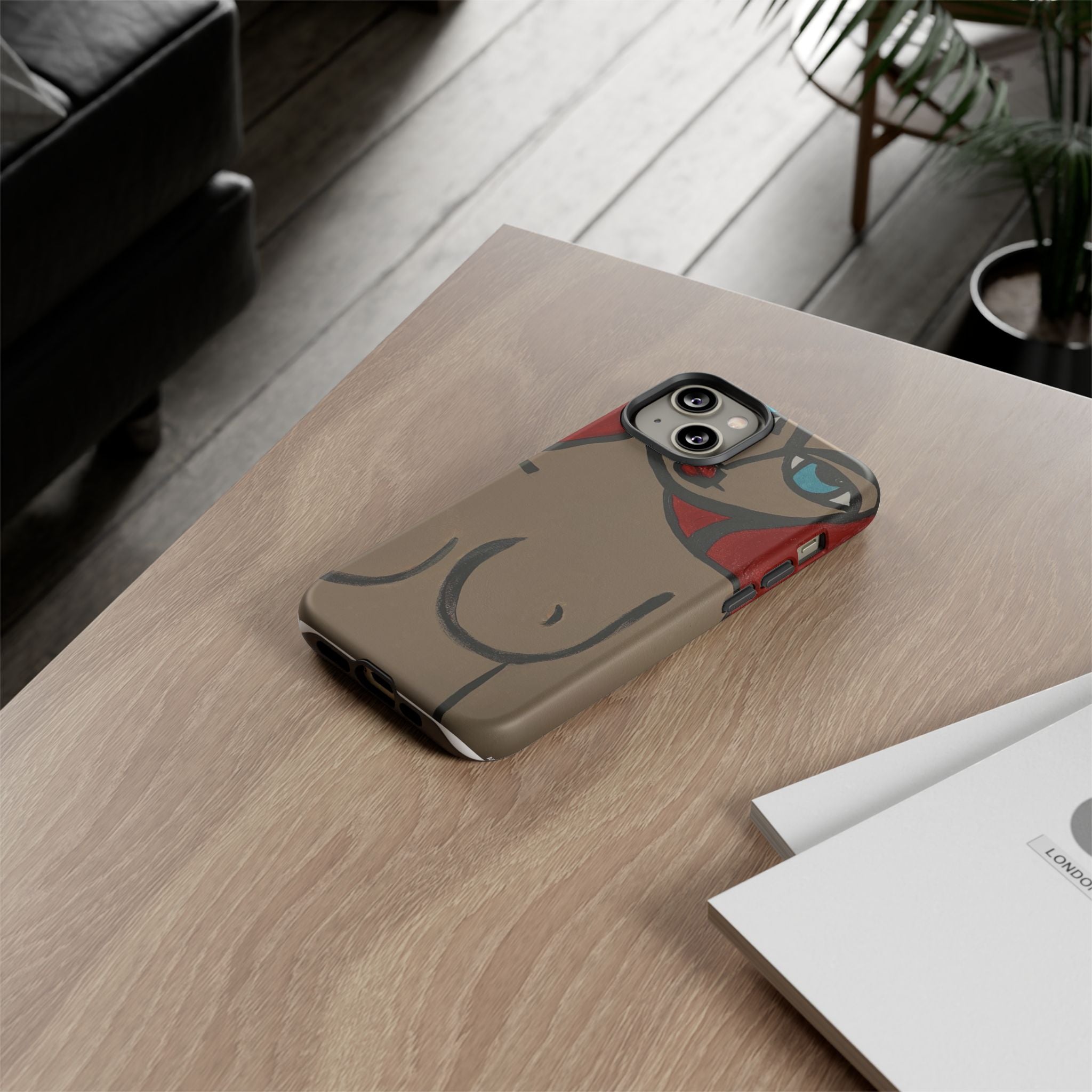 Coque de téléphone minimaliste | Figure féminine abstraite, faite main