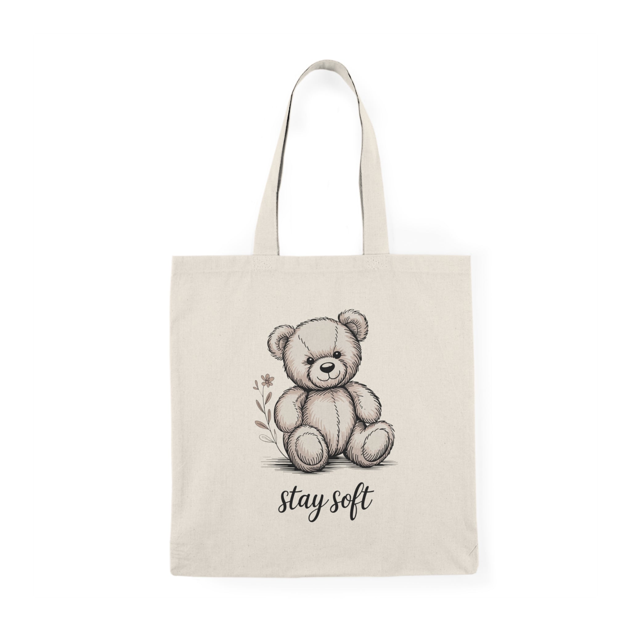 Sac fourre-tout illustré d'ours en peluche | Sac fourre-tout doux et mignon avec croquis d'ours en peluche