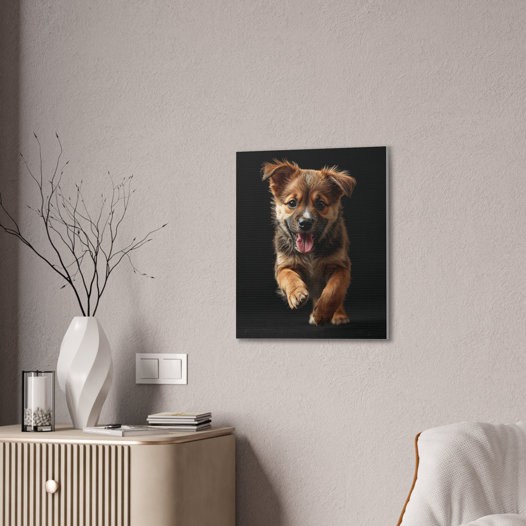 Running Puppy Canvas | Stretched Wall Art, gift for dog lovers