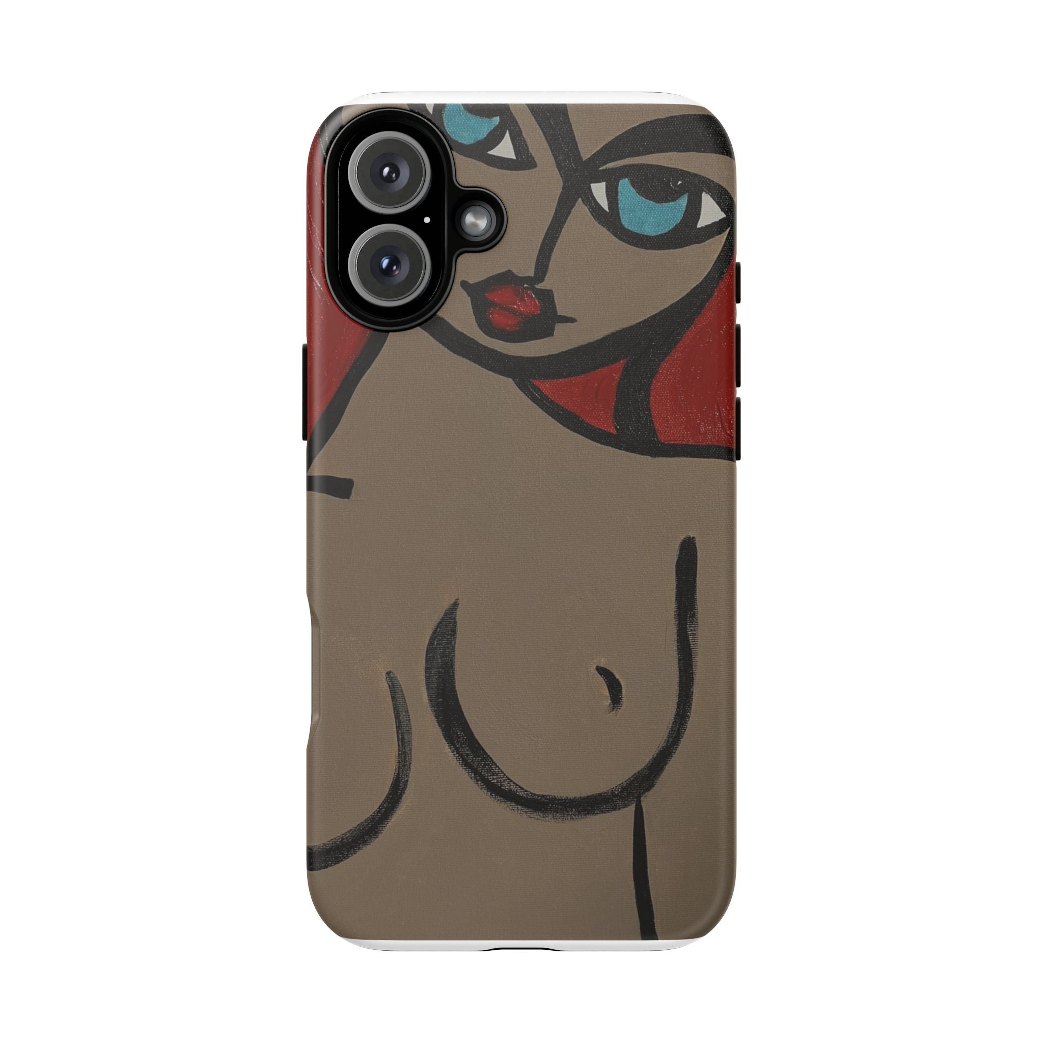 Coque de téléphone minimaliste | Figure féminine abstraite, faite main