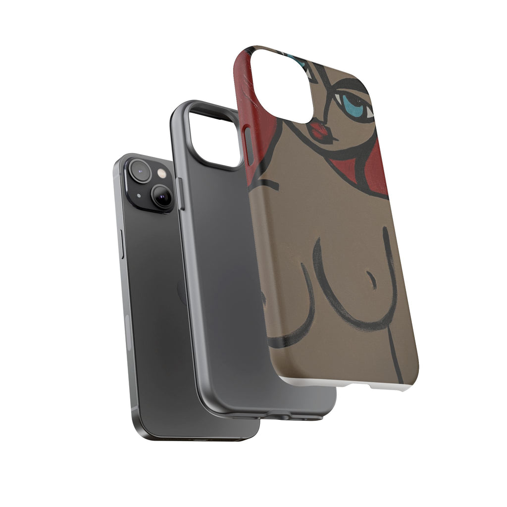 Coque de téléphone minimaliste | Figure féminine abstraite, faite main