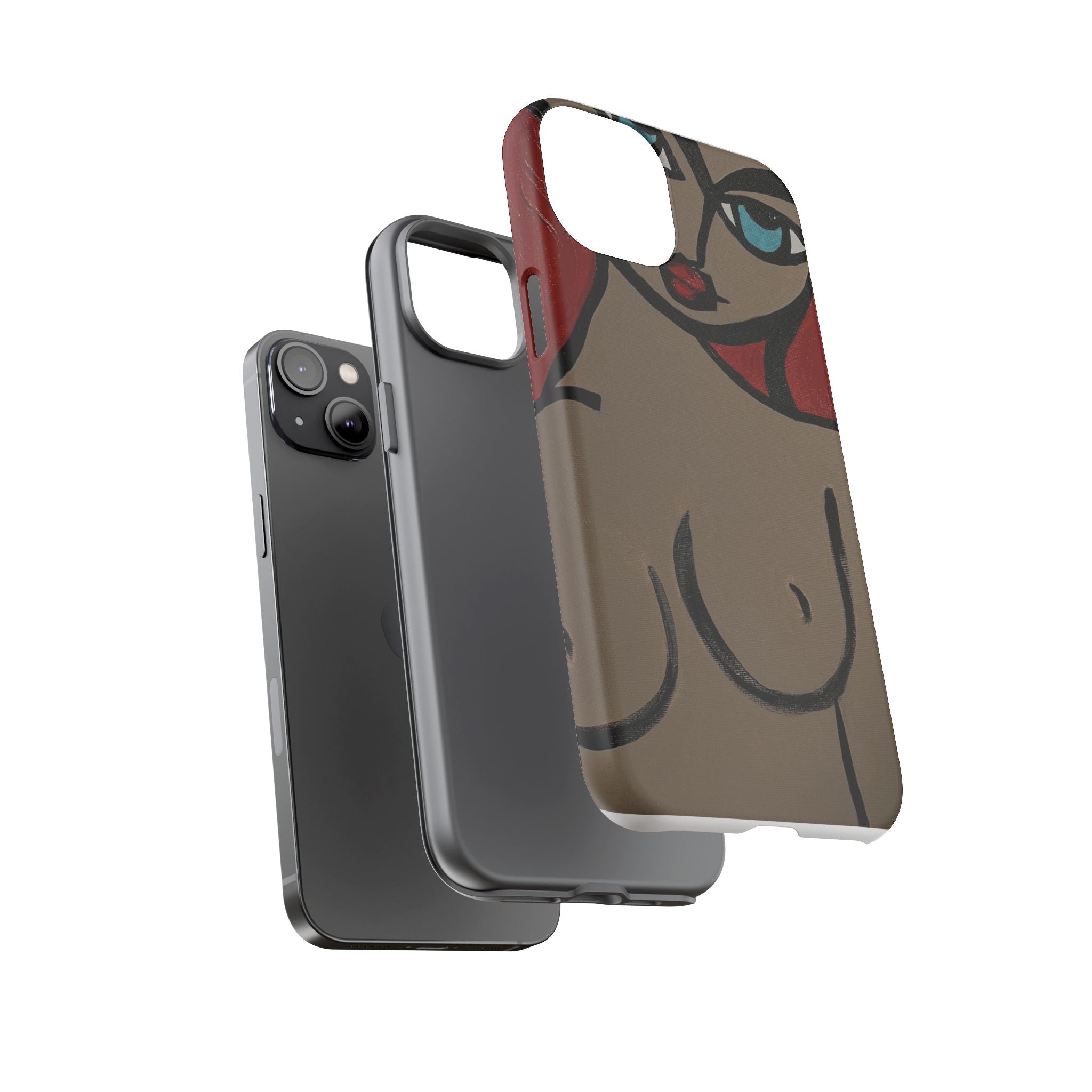 Coque de téléphone minimaliste | Figure féminine abstraite, faite main