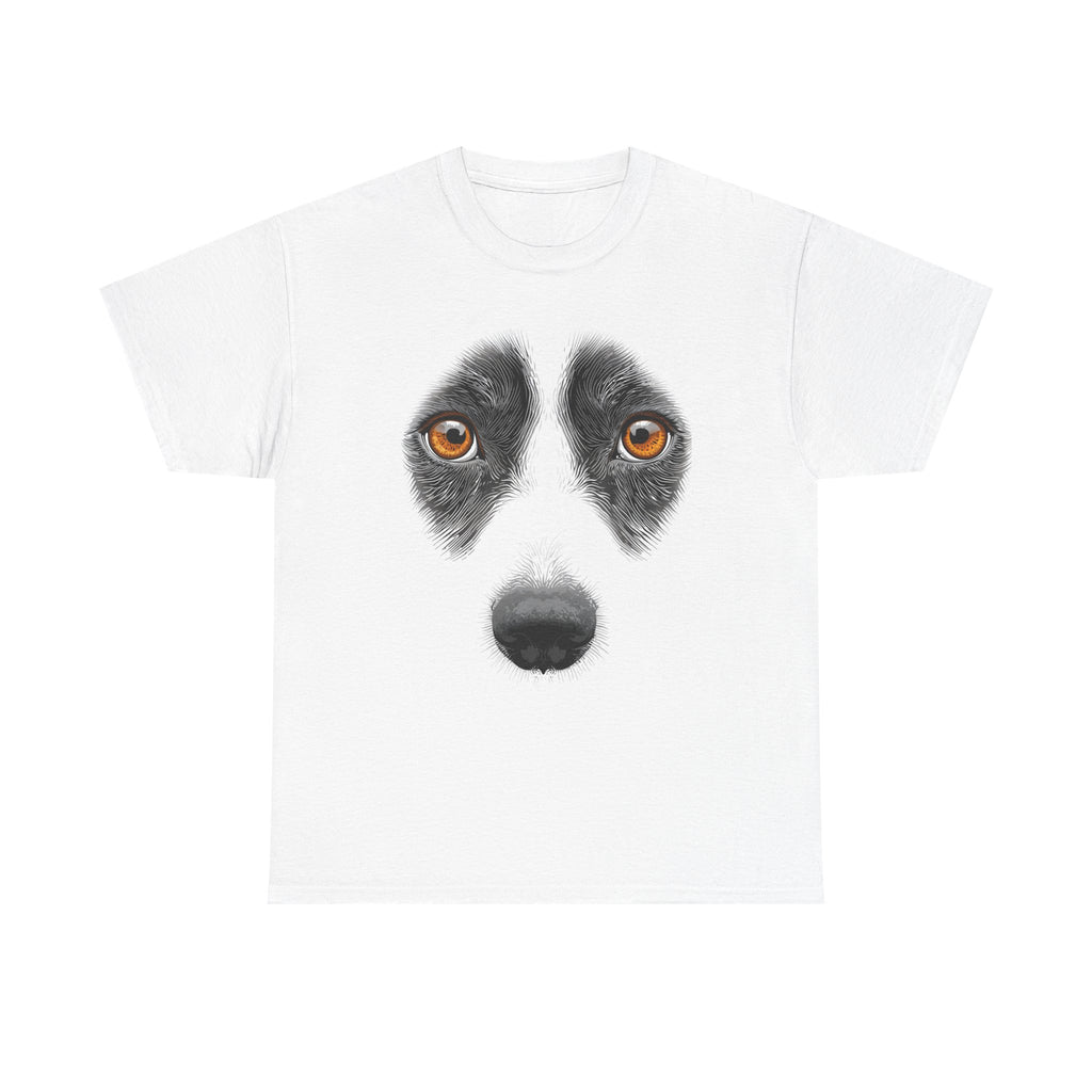 T-shirt avec illustration de visage de chien | Yeux réalistes, art animalier minimaliste