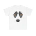 T-shirt avec illustration de visage de chien | Yeux réalistes, art animalier minimaliste