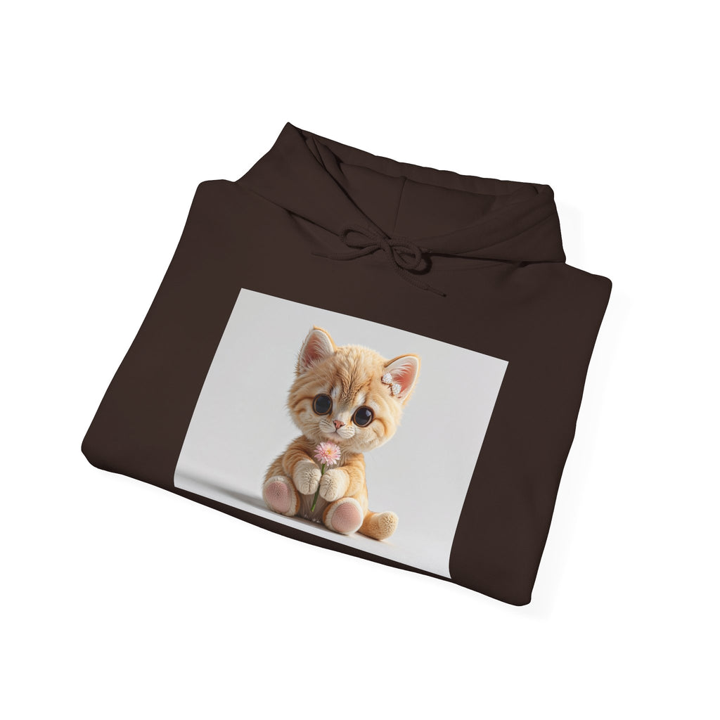 Sweat à capuche illustré d'un adorable chaton orange | Sweat-shirt graphique chat mignon