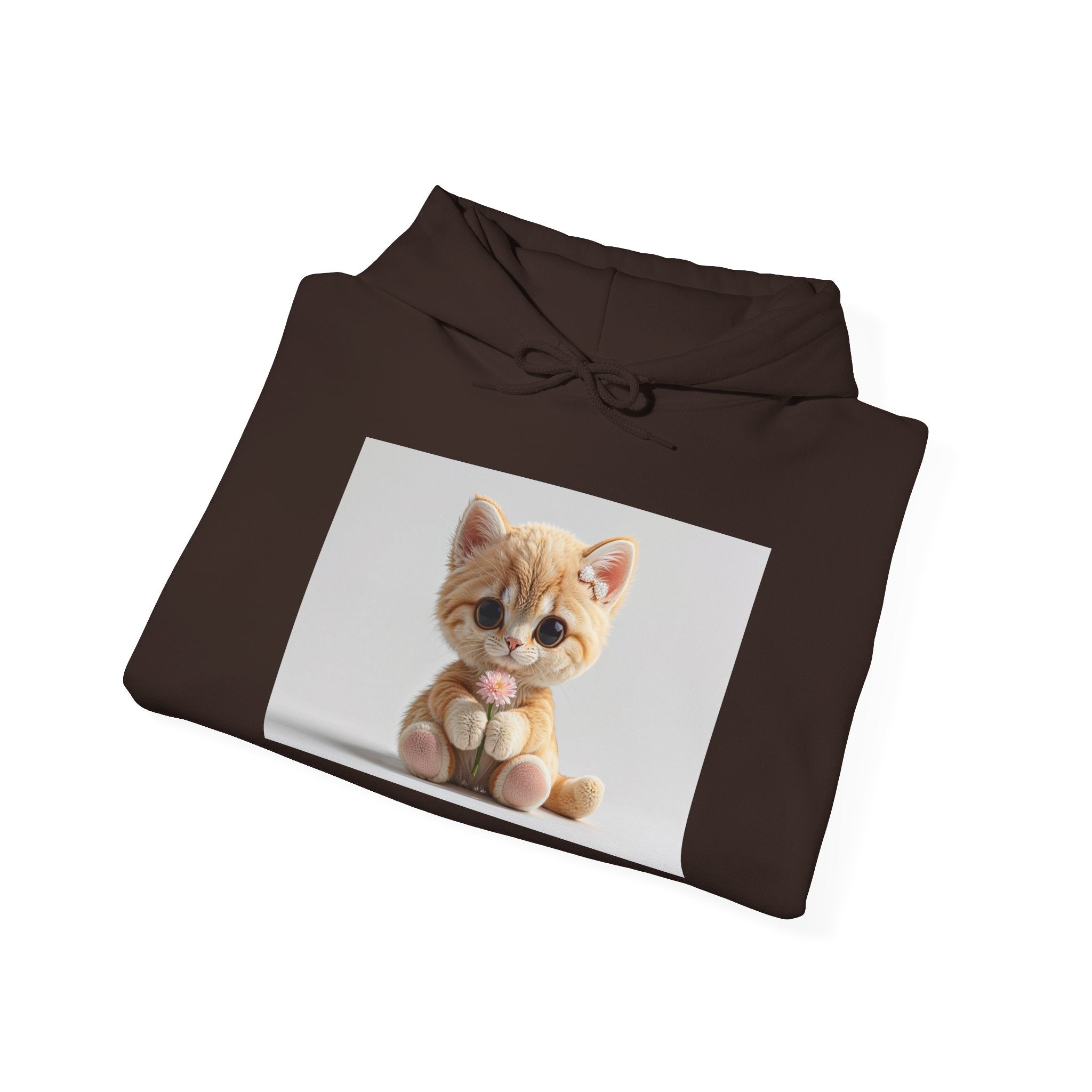 Sweat à capuche illustré d'un adorable chaton orange | Sweat-shirt graphique chat mignon