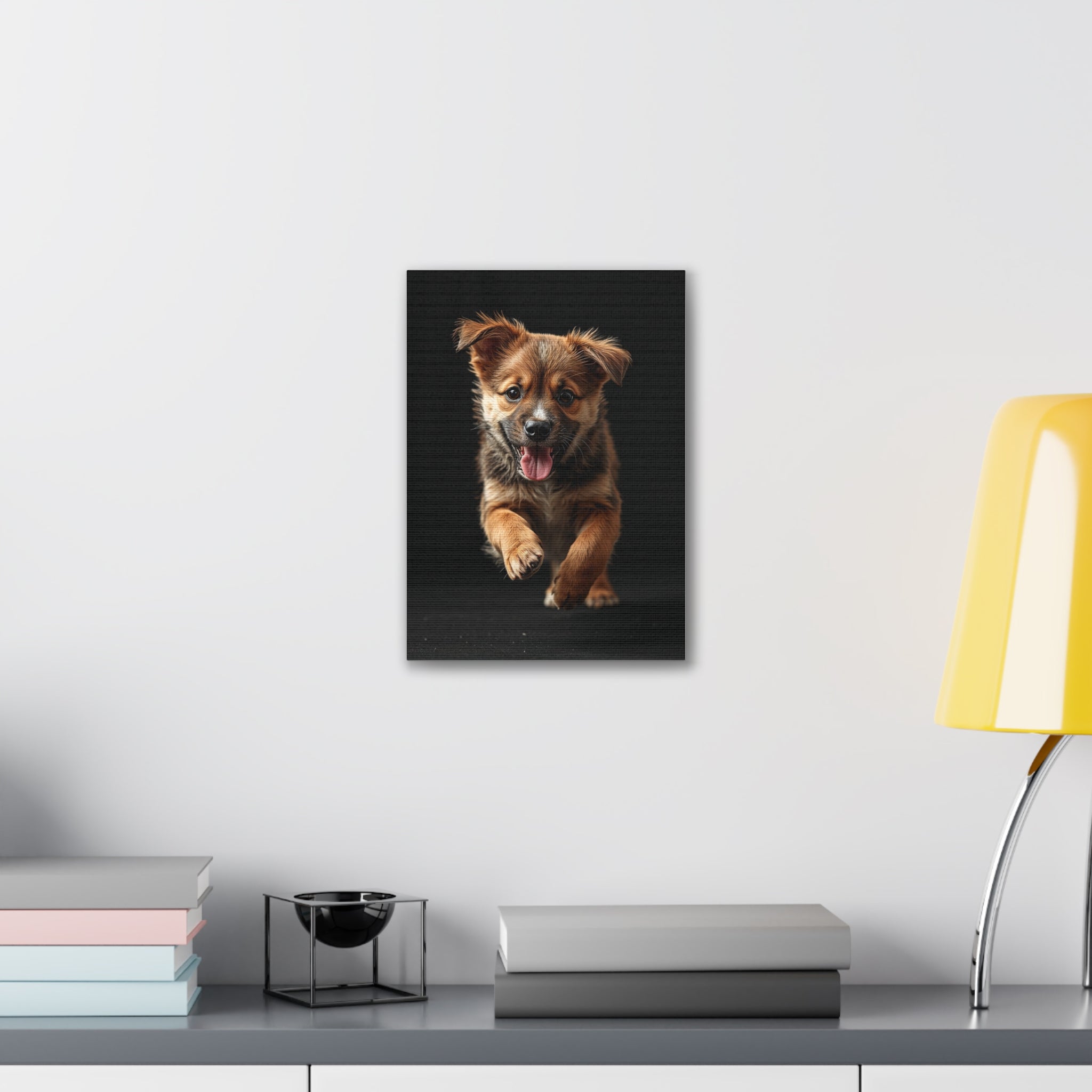 Running Puppy Canvas | Stretched Wall Art, gift for dog lovers