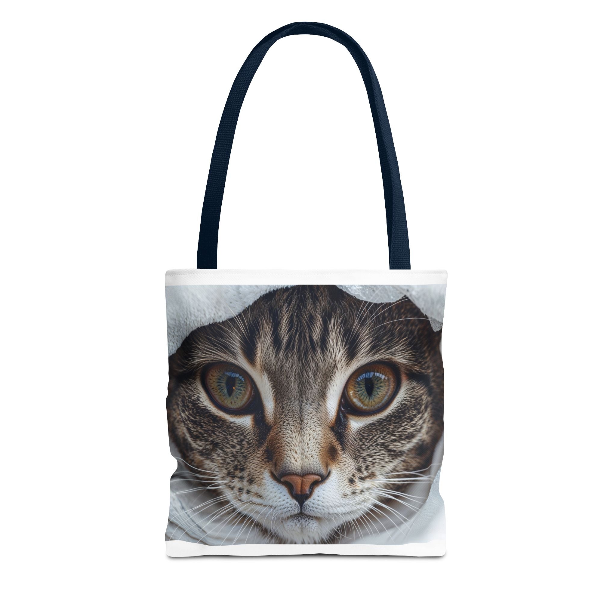 Sac fourre-tout motif chat tigré | Portrait de chat réaliste, imprimé intégral