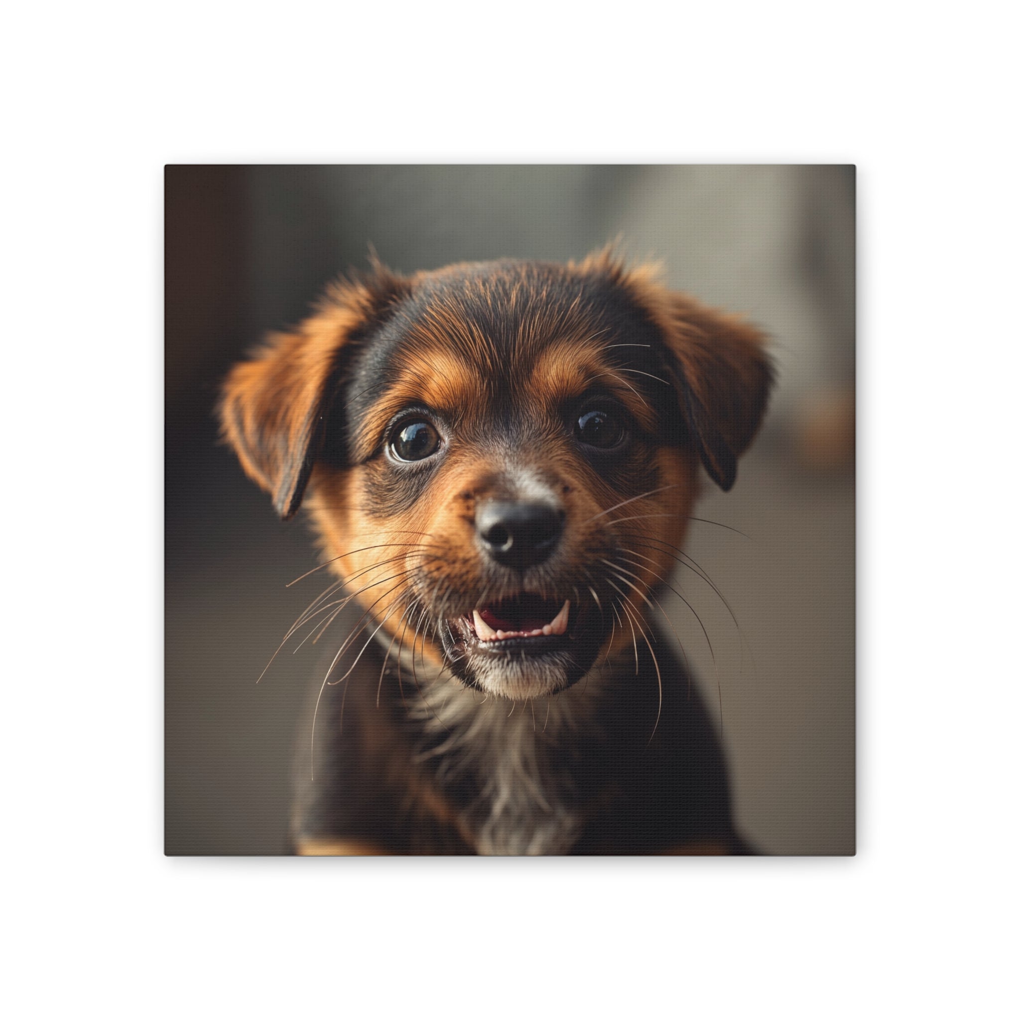 Smiling Puppy Portrait Canvas, gift for doh lovers
