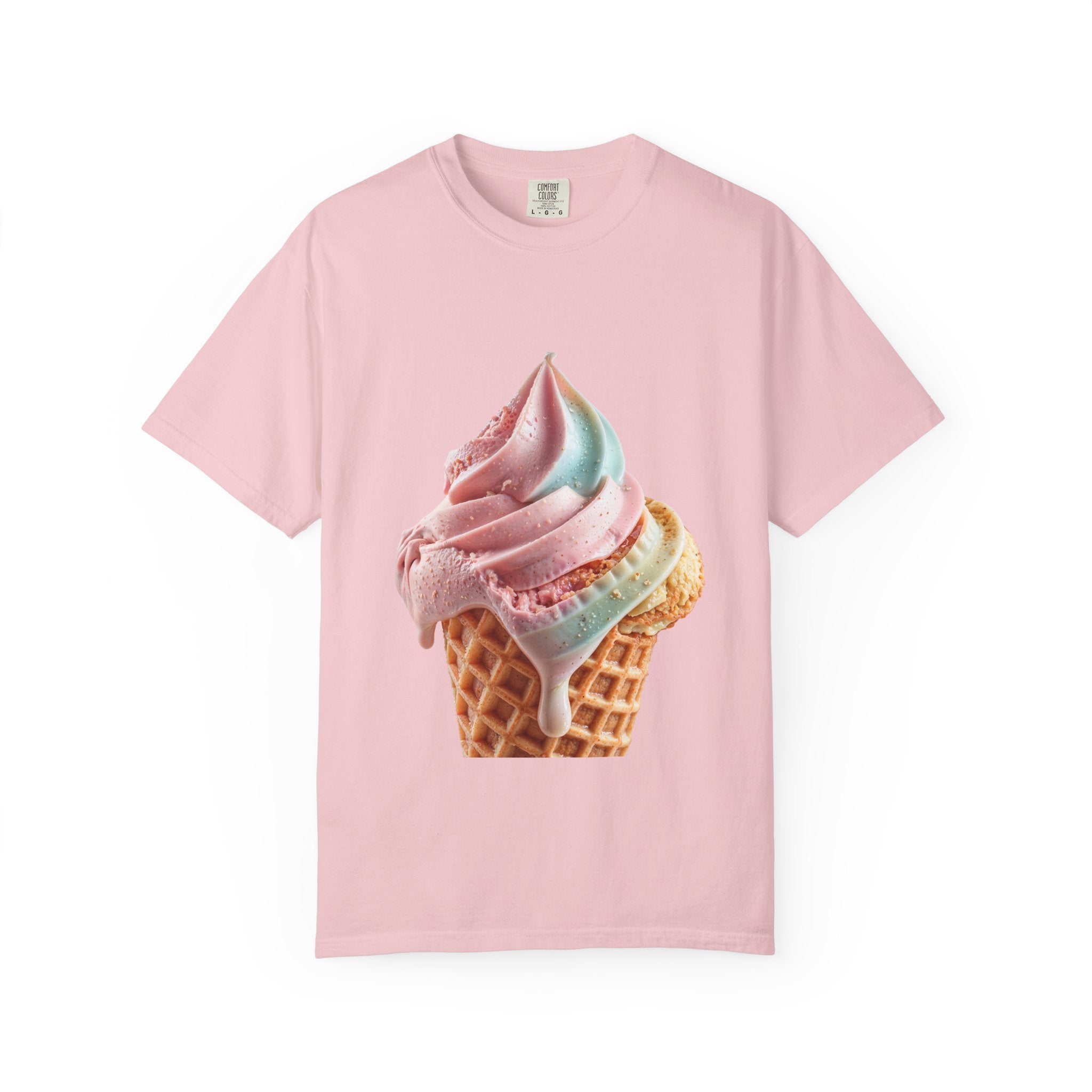 T-shirt Cornet de glace arc-en-ciel pastel | T-shirt dessert à la crème glacée molle