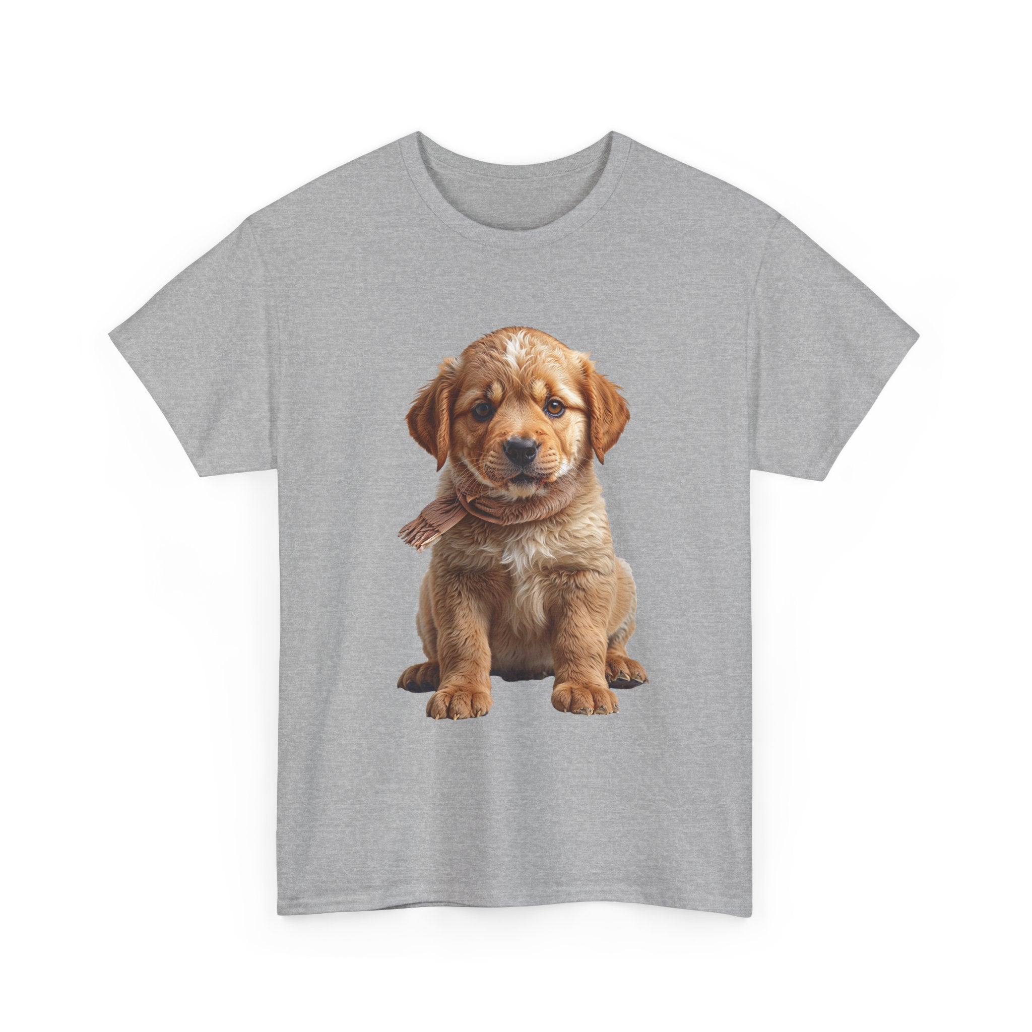 T-shirt chiot assis mignon | T-shirt chiot Golden Retriever