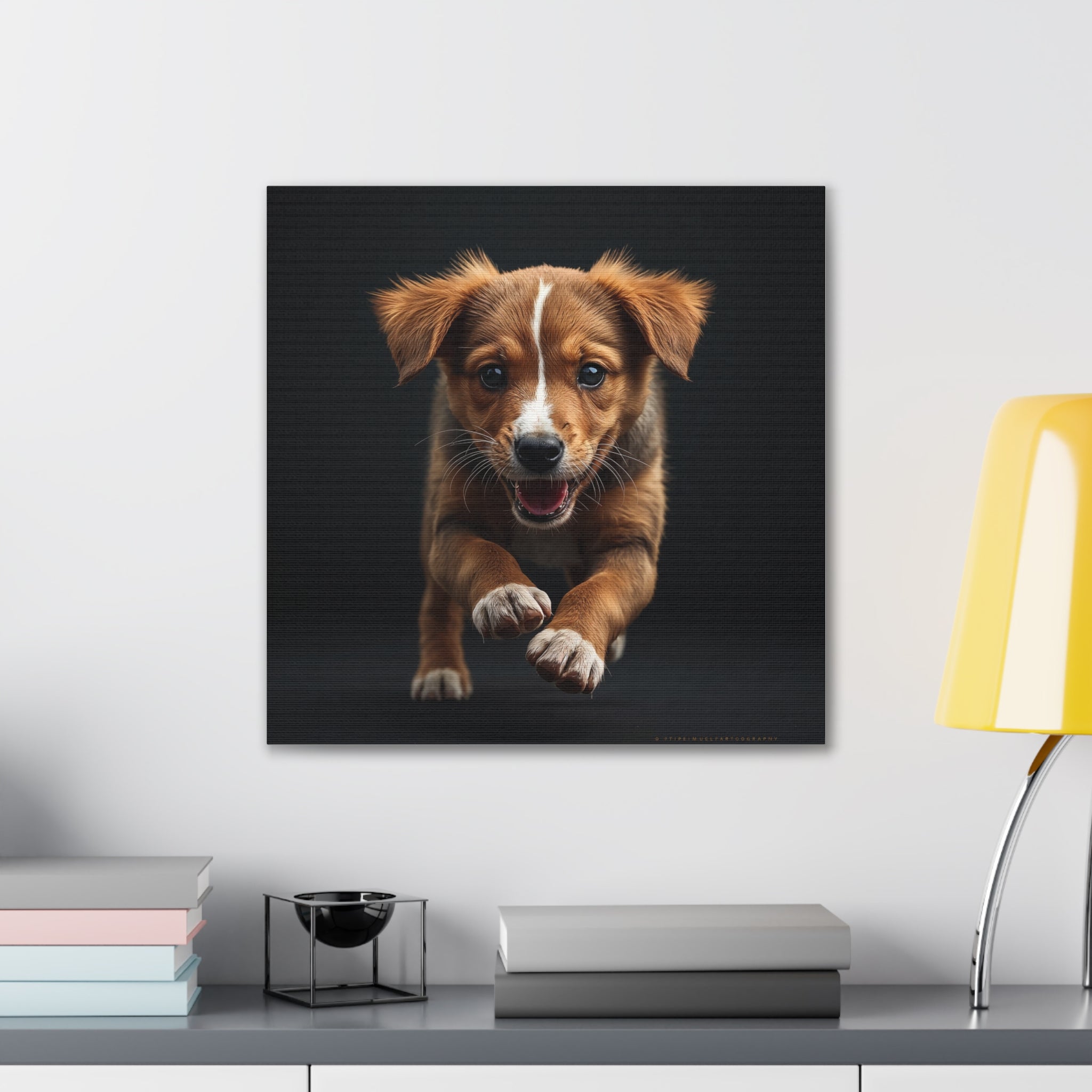 Playful Puppy Portrait Canvas, gift for dog lovers