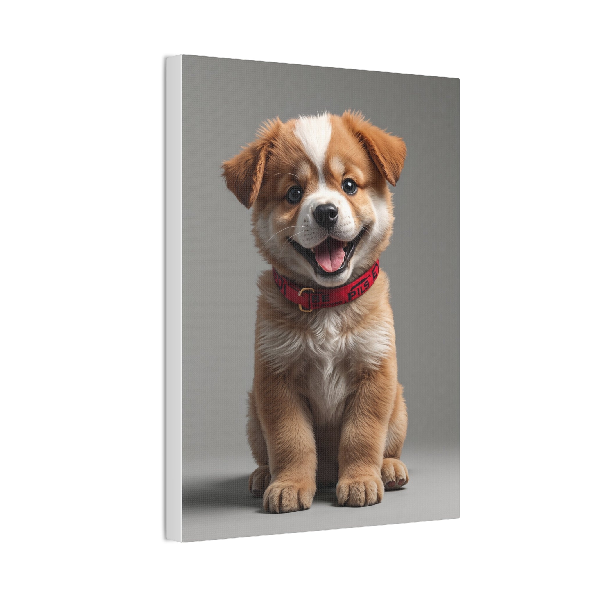 Smiling Puppy Portrait Canvas, gift for dog lovers