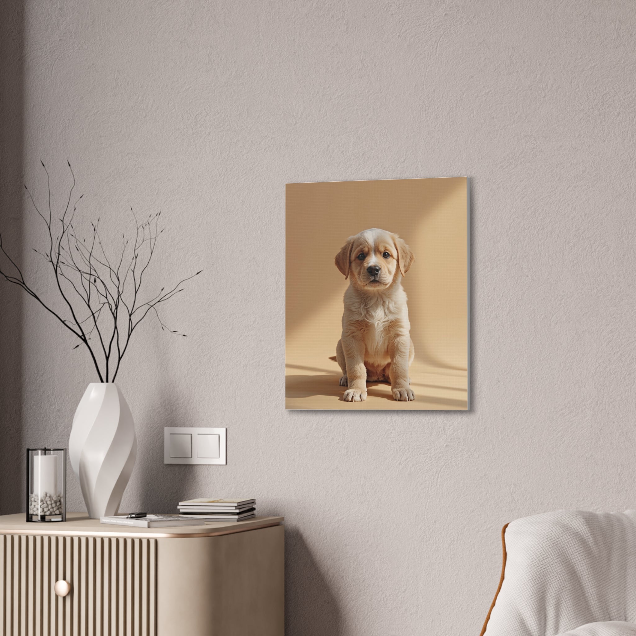 Golden Labrador Puppy Canvas, gift for dog lovers