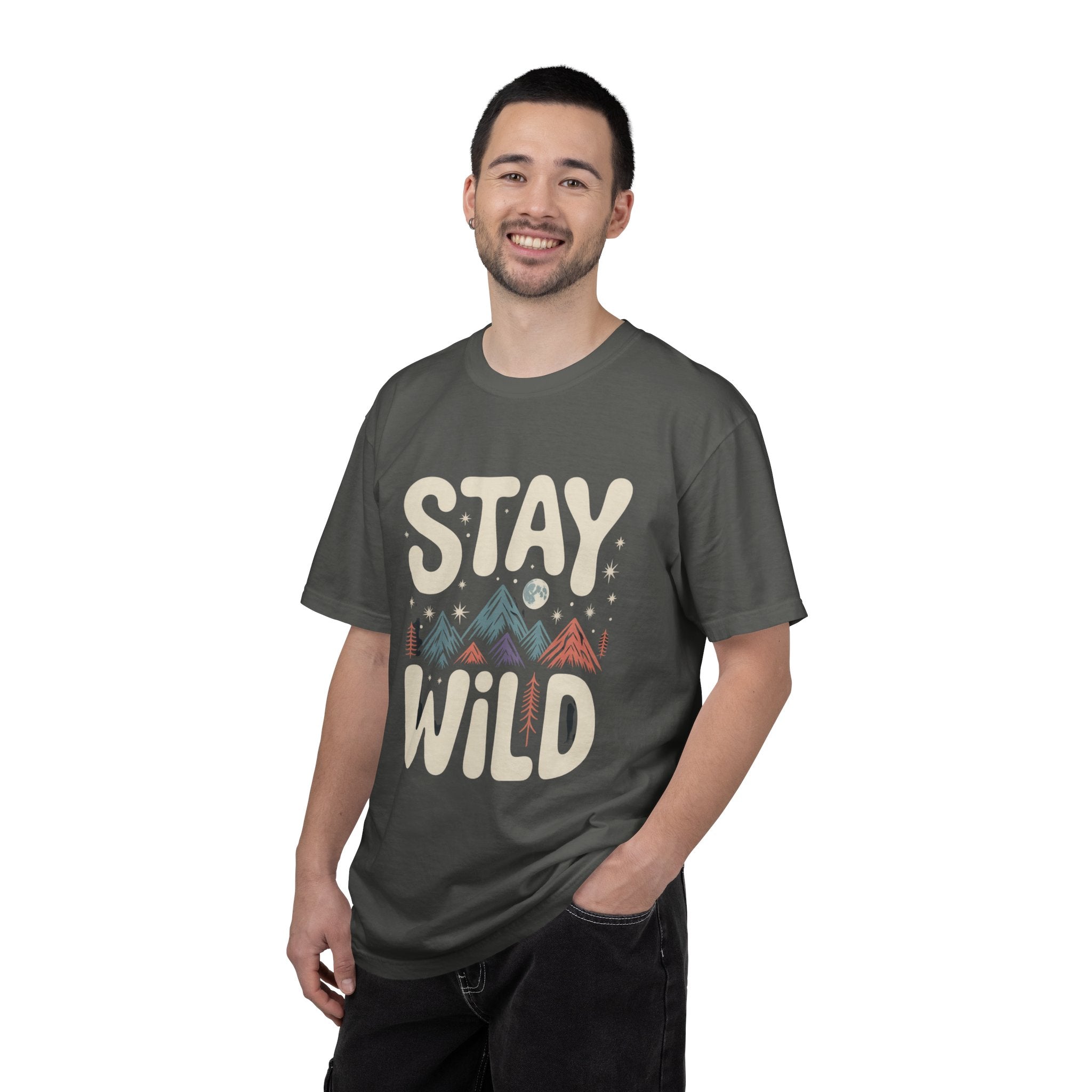 Stay Wild mountain design T-shirt | adventure typography tee