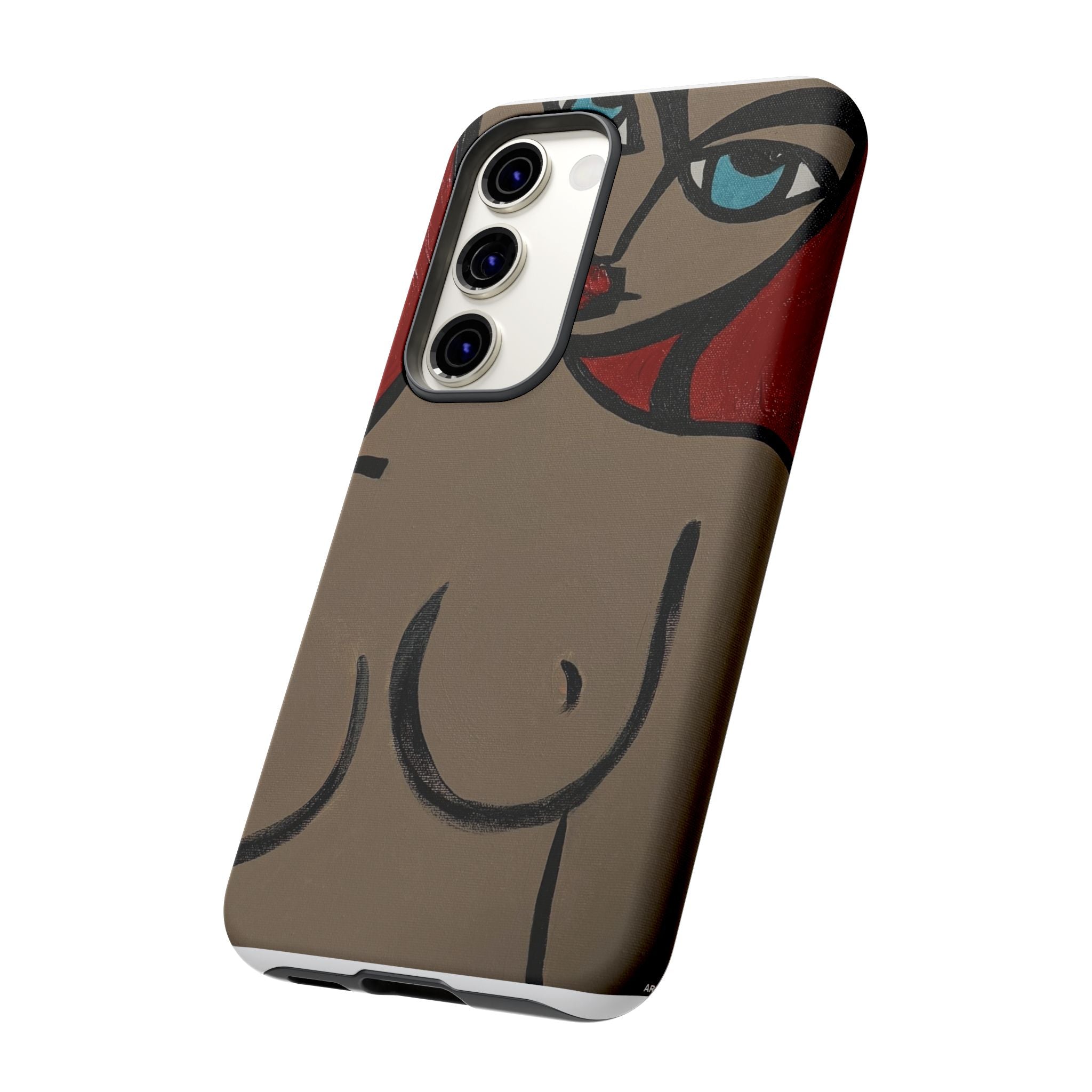Coque de téléphone minimaliste | Figure féminine abstraite, faite main