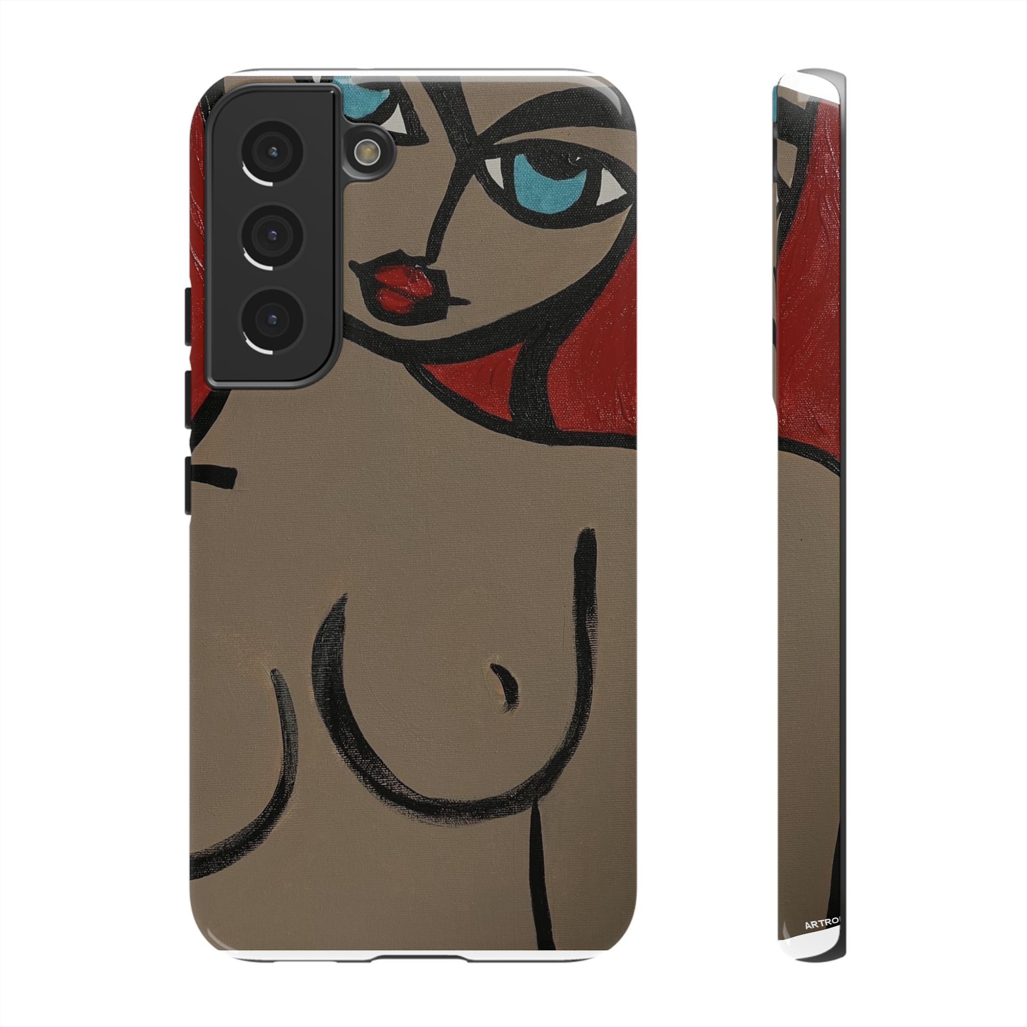 Coque de téléphone minimaliste | Figure féminine abstraite, faite main