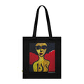 Sac fourre-tout portrait abstrait de femme | Peinture expressionniste moderne, sac fourre-tout fait main, sac fourre-tout en coton écologique