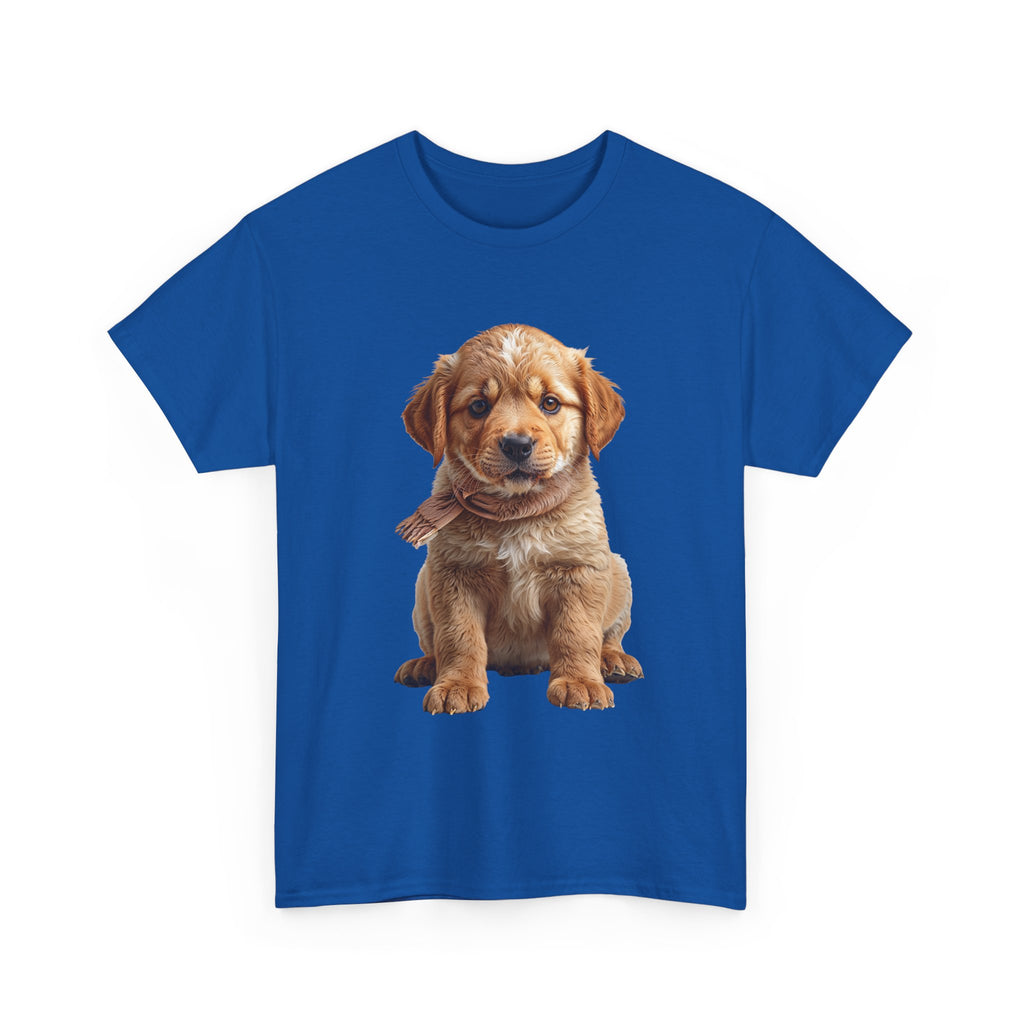 T-shirt chiot assis mignon | T-shirt chiot Golden Retriever