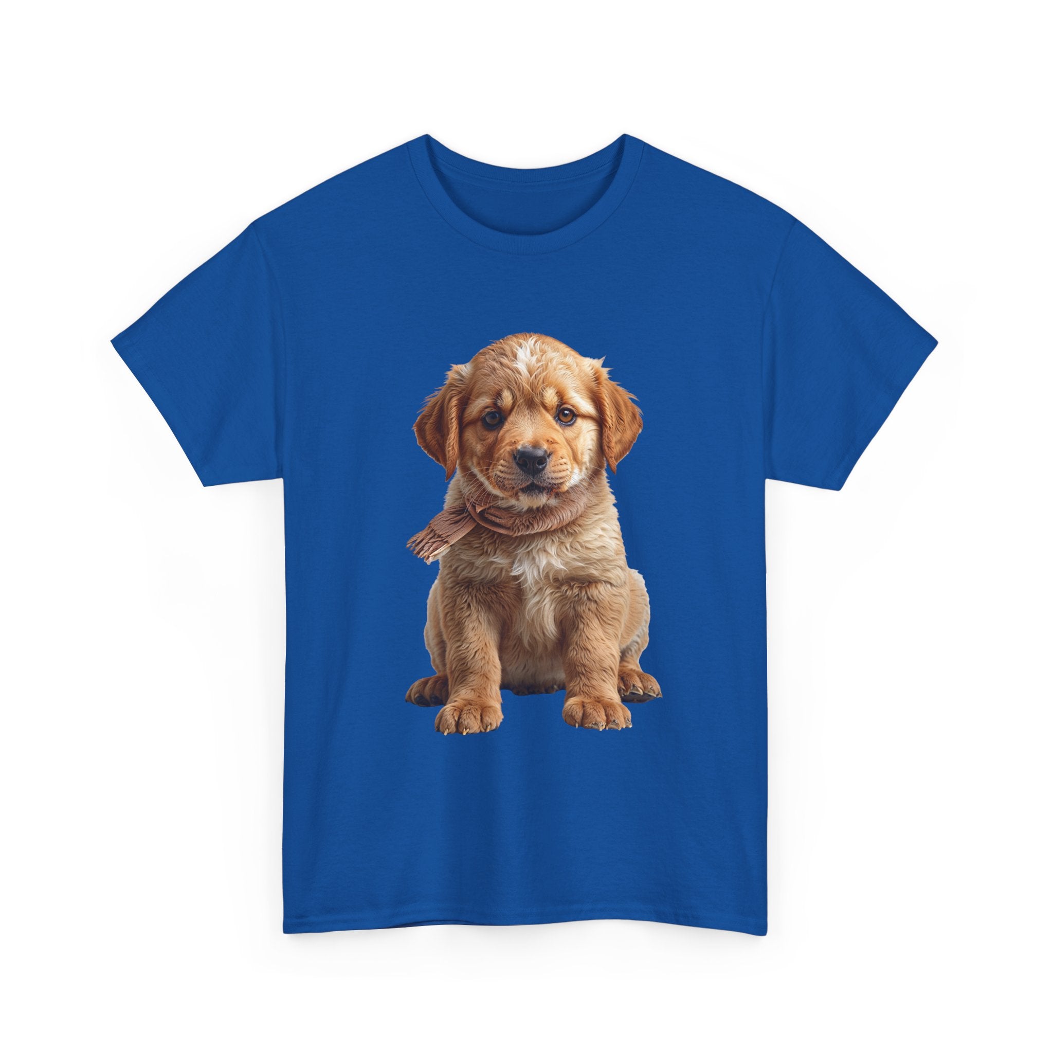 T-shirt chiot assis mignon | T-shirt chiot Golden Retriever