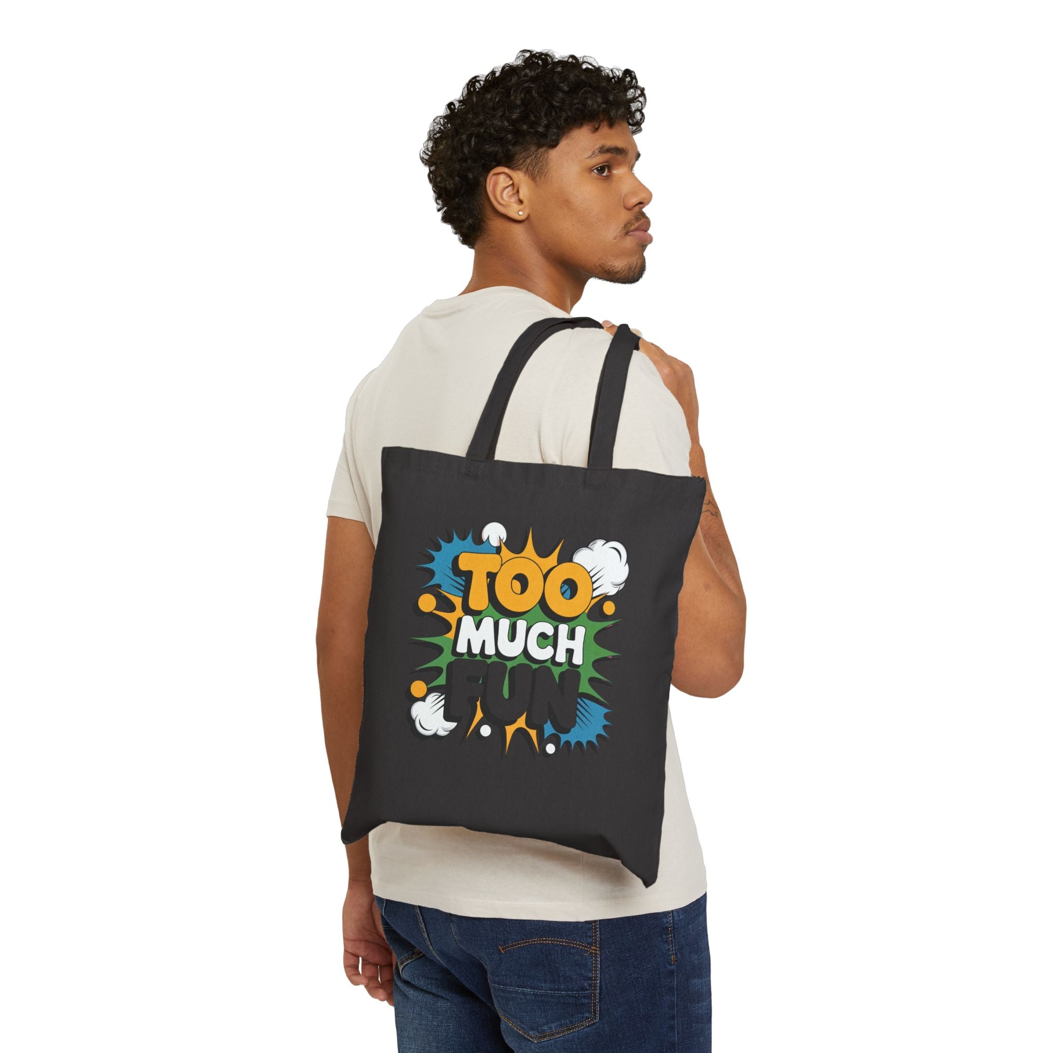 Too Much Fun Tote Bag | Retro Comic Pop Art, eco cotton shopper bag (Copy)