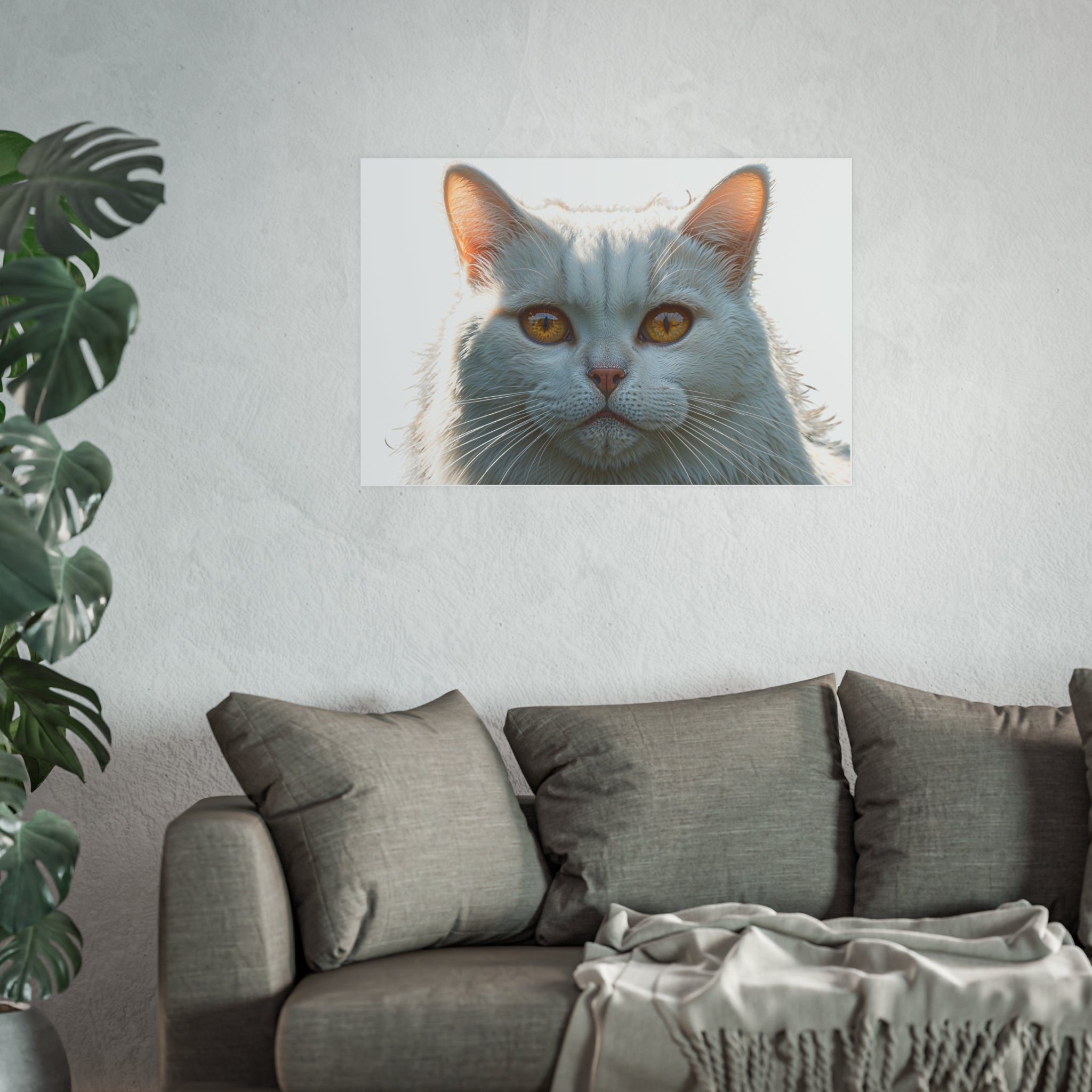 White Cat Portrait Poster | Cat Lover poster