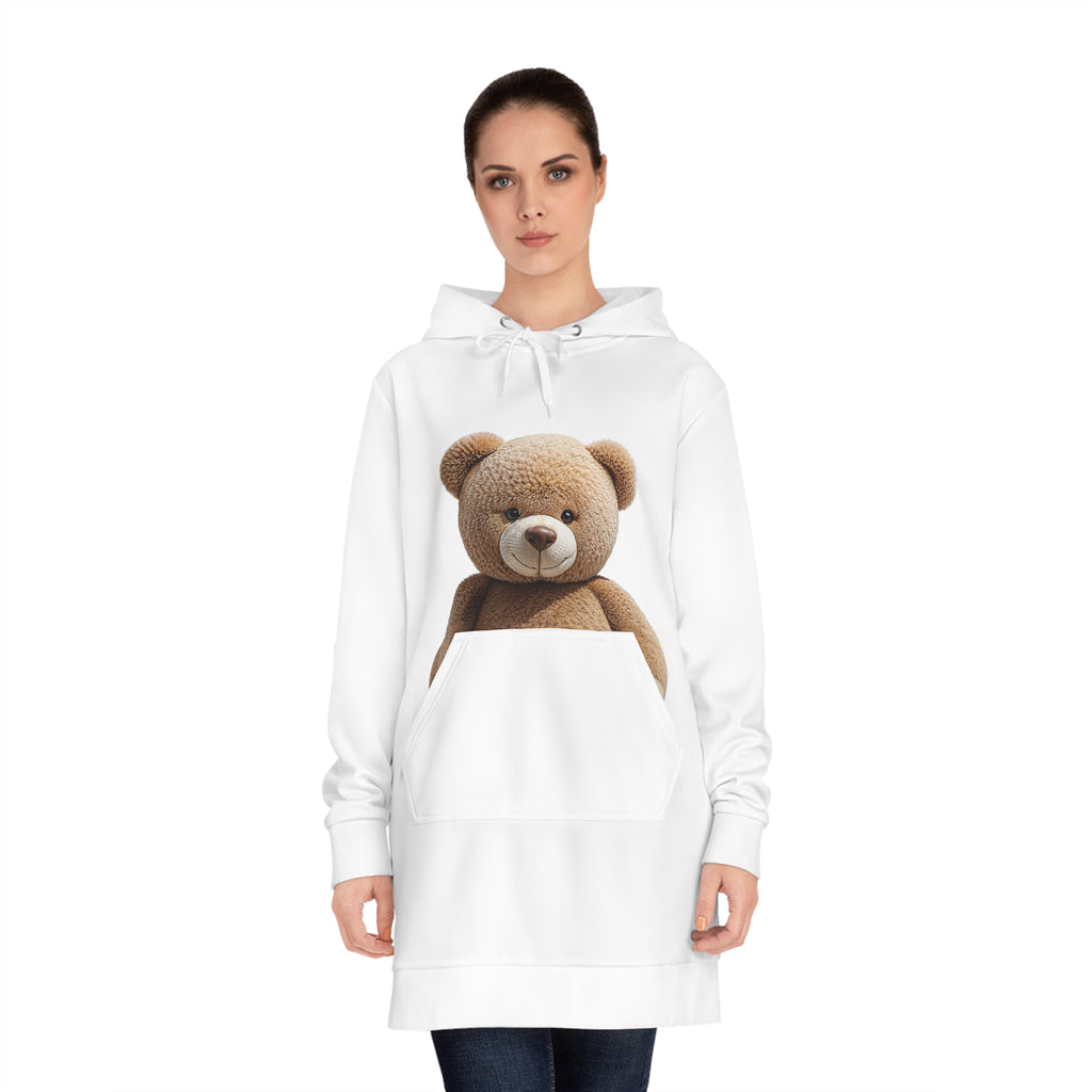 Robe à capuche avec poche ours en peluche | Motif ours en peluche mignon