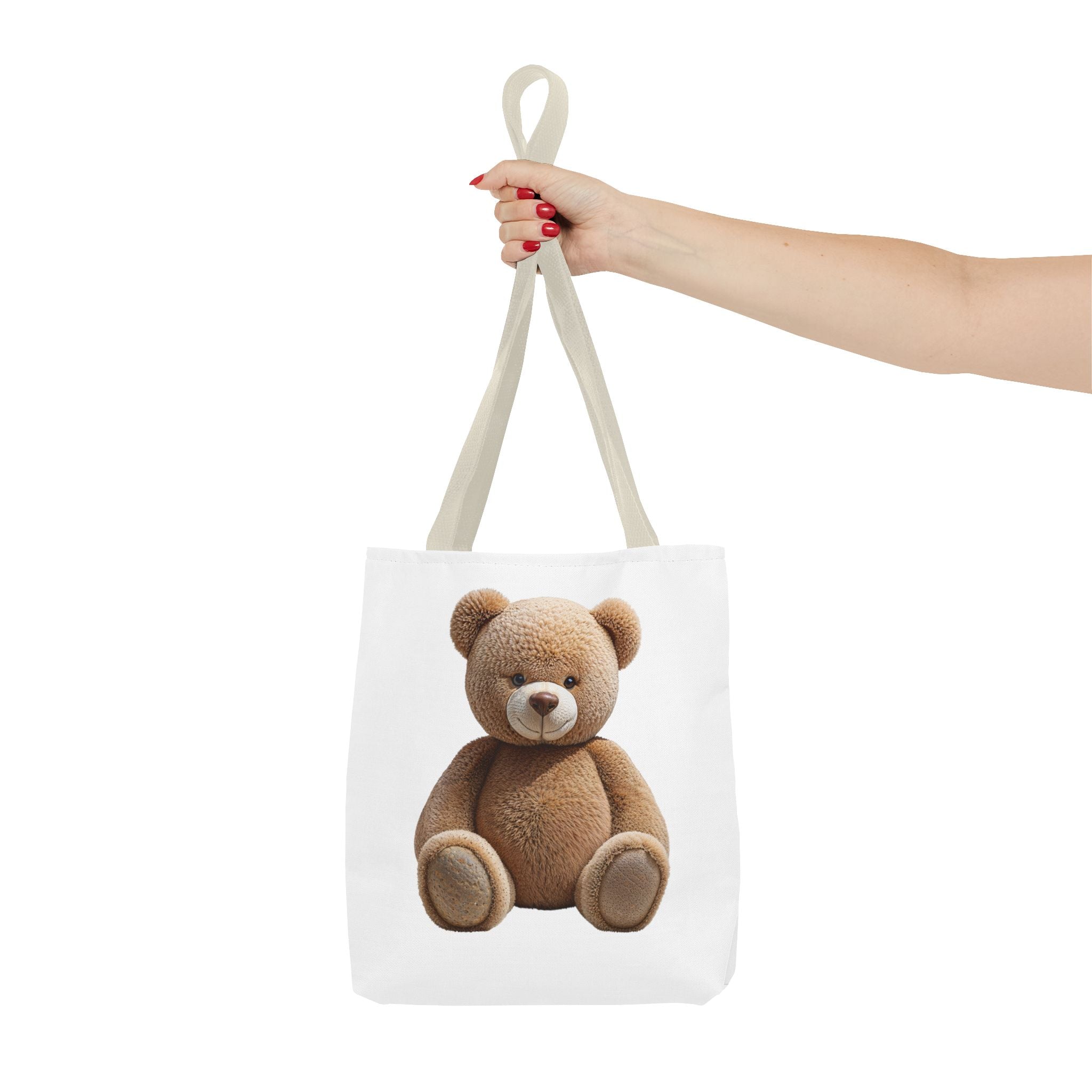 Sac fourre-tout mignon ours en peluche et chaton – Sac fourre-tout à imprimé animal mignon pour faire les courses et au quotidien